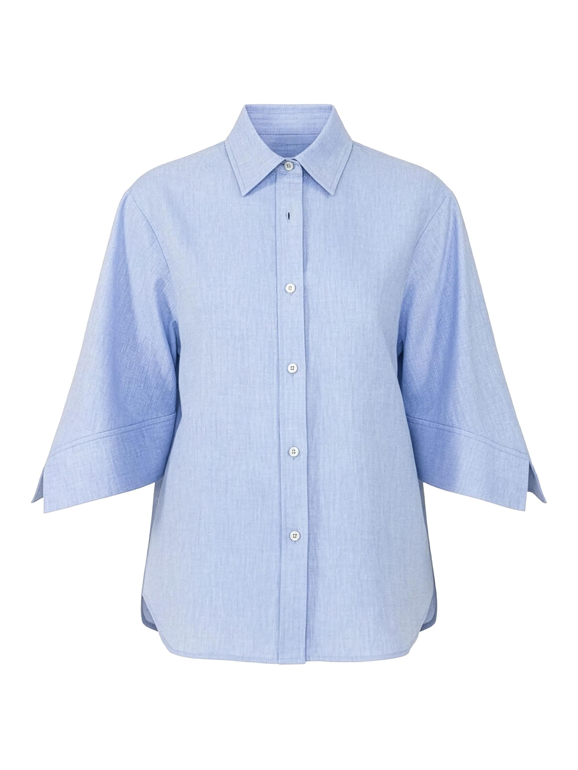 Callas Milano Women's Georgie Shirt with Flared Sleeves - Pale Blue