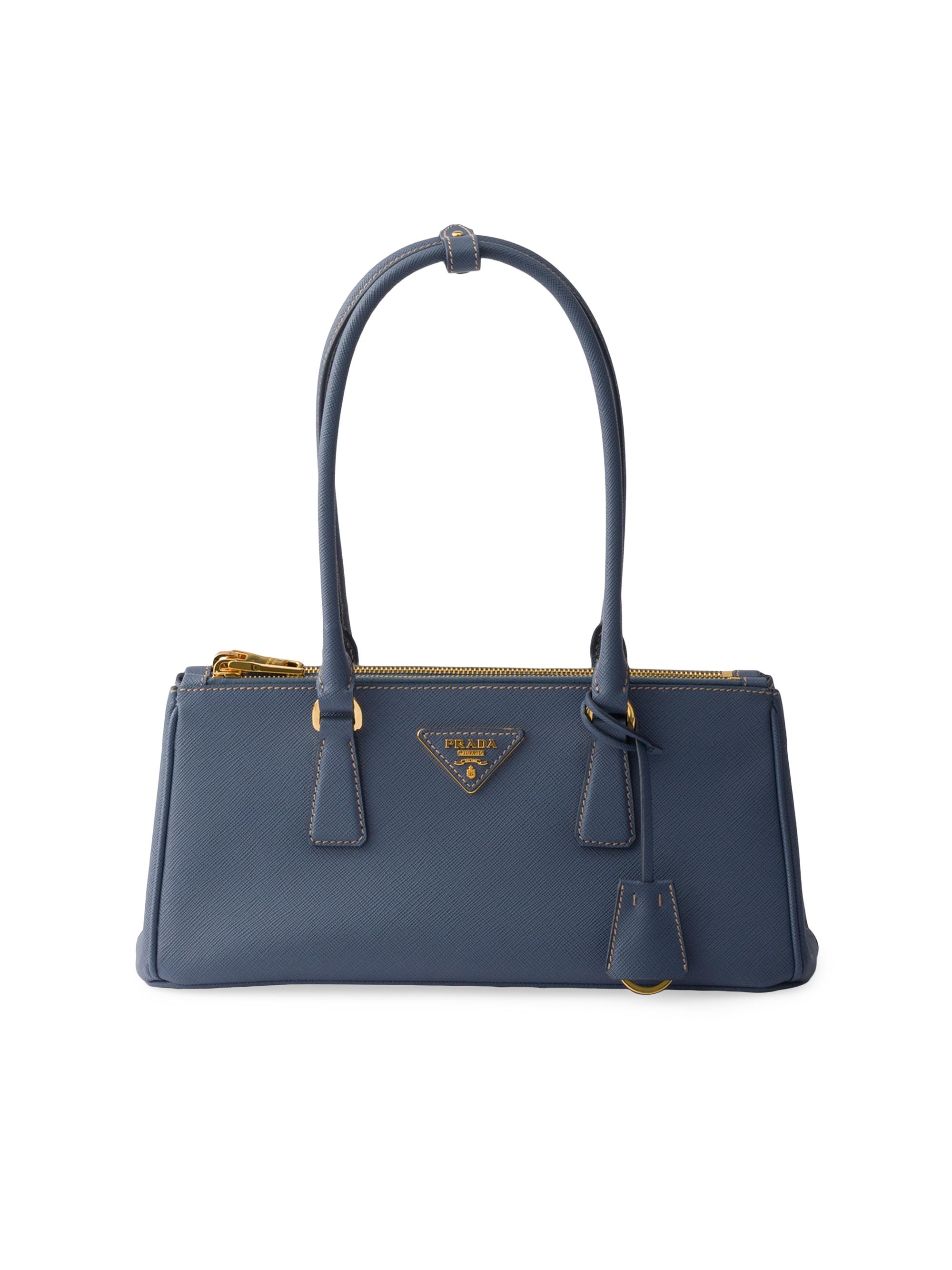 Prada Bonnie Large Denim and Leather Top Handle Bag | Saks Fifth