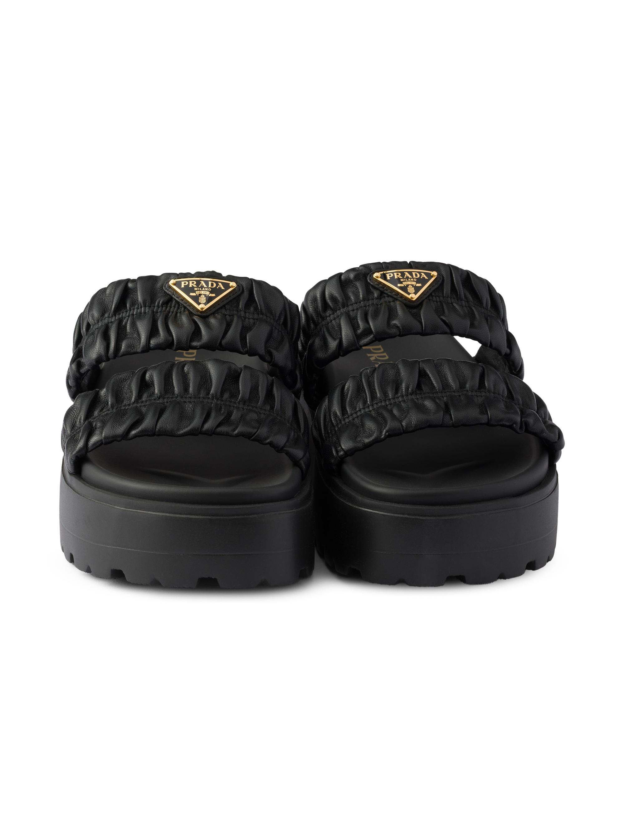 Prada Matelassé Nappa Leather Flatform Slides | Saks Fifth Avenue
