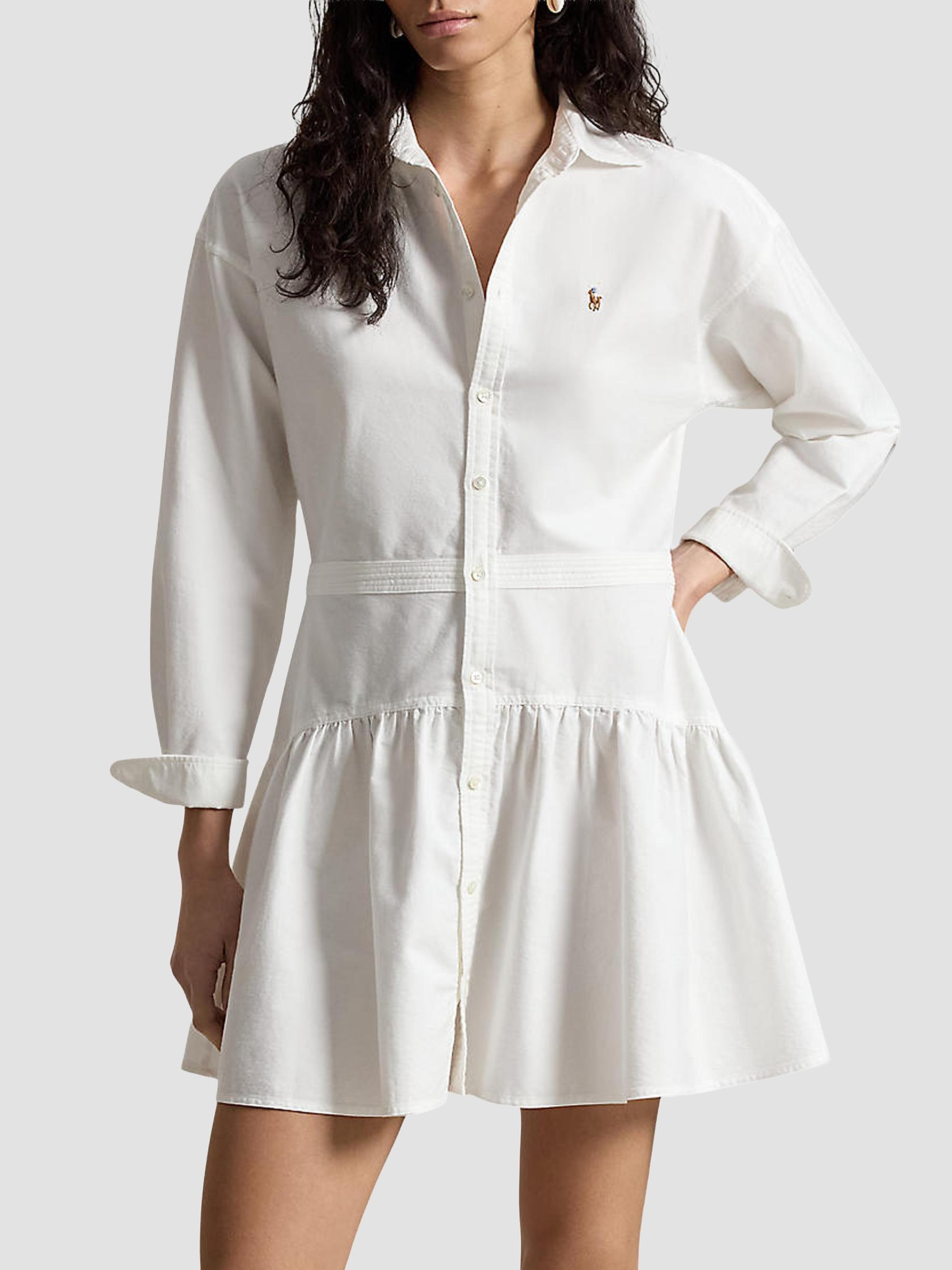 Polo Ralph Lauren Women's Oxford Mini Shirtdress - White | Thumbnail 3