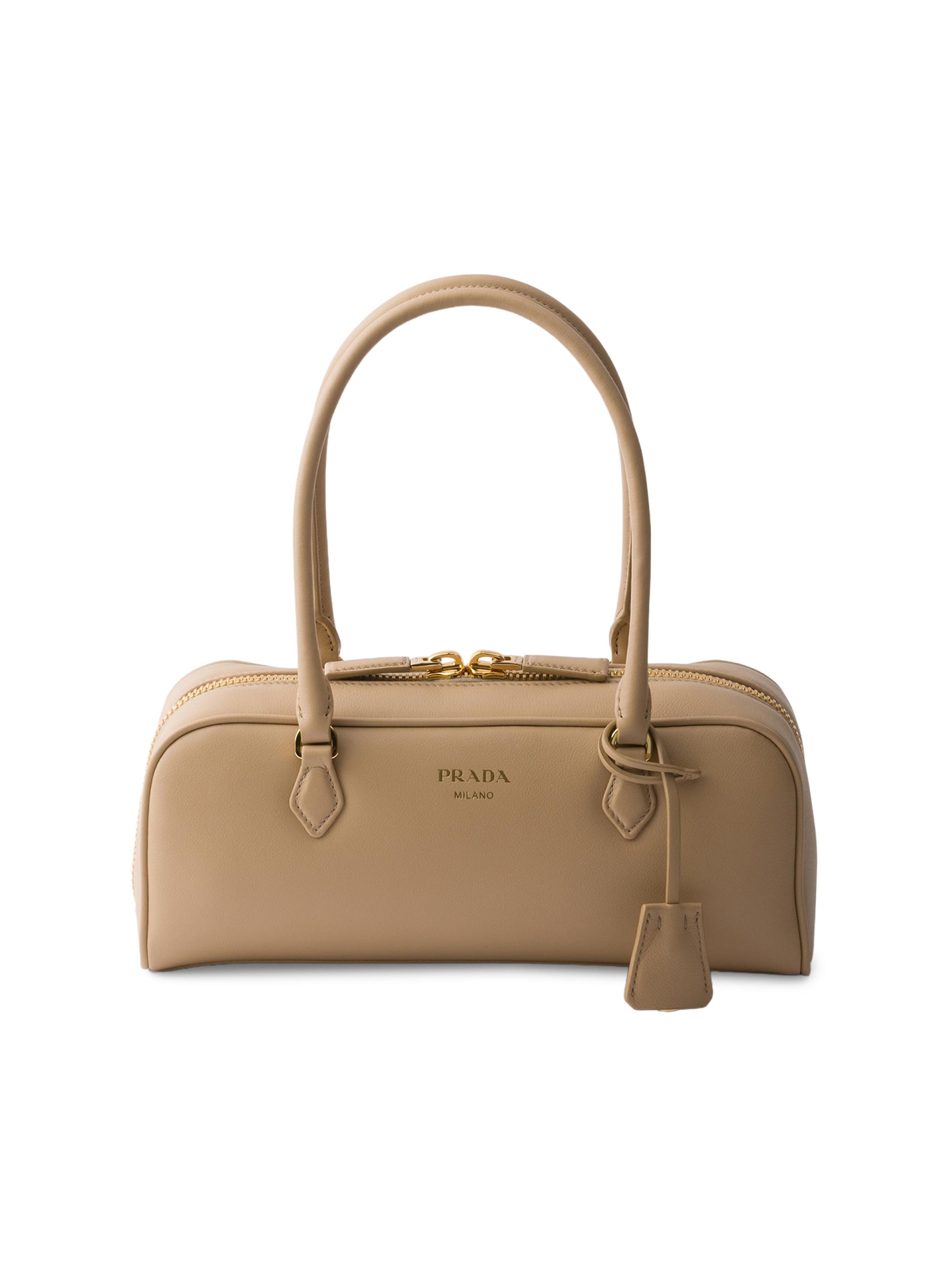 Prada Women's Leather Top-Handle Bag - Beige Khaki