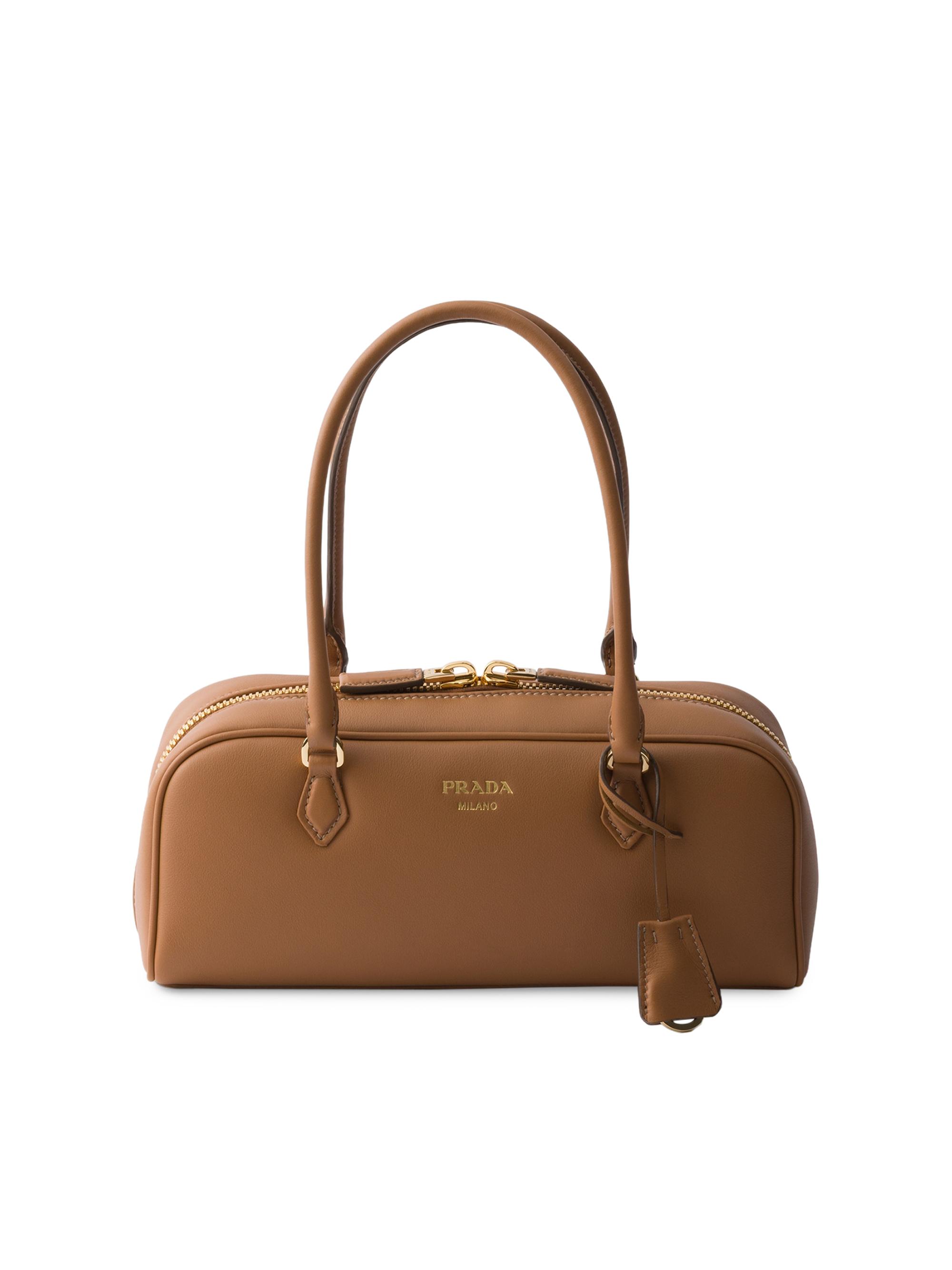 Prada Women's Leather Top-Handle Bag - Brown