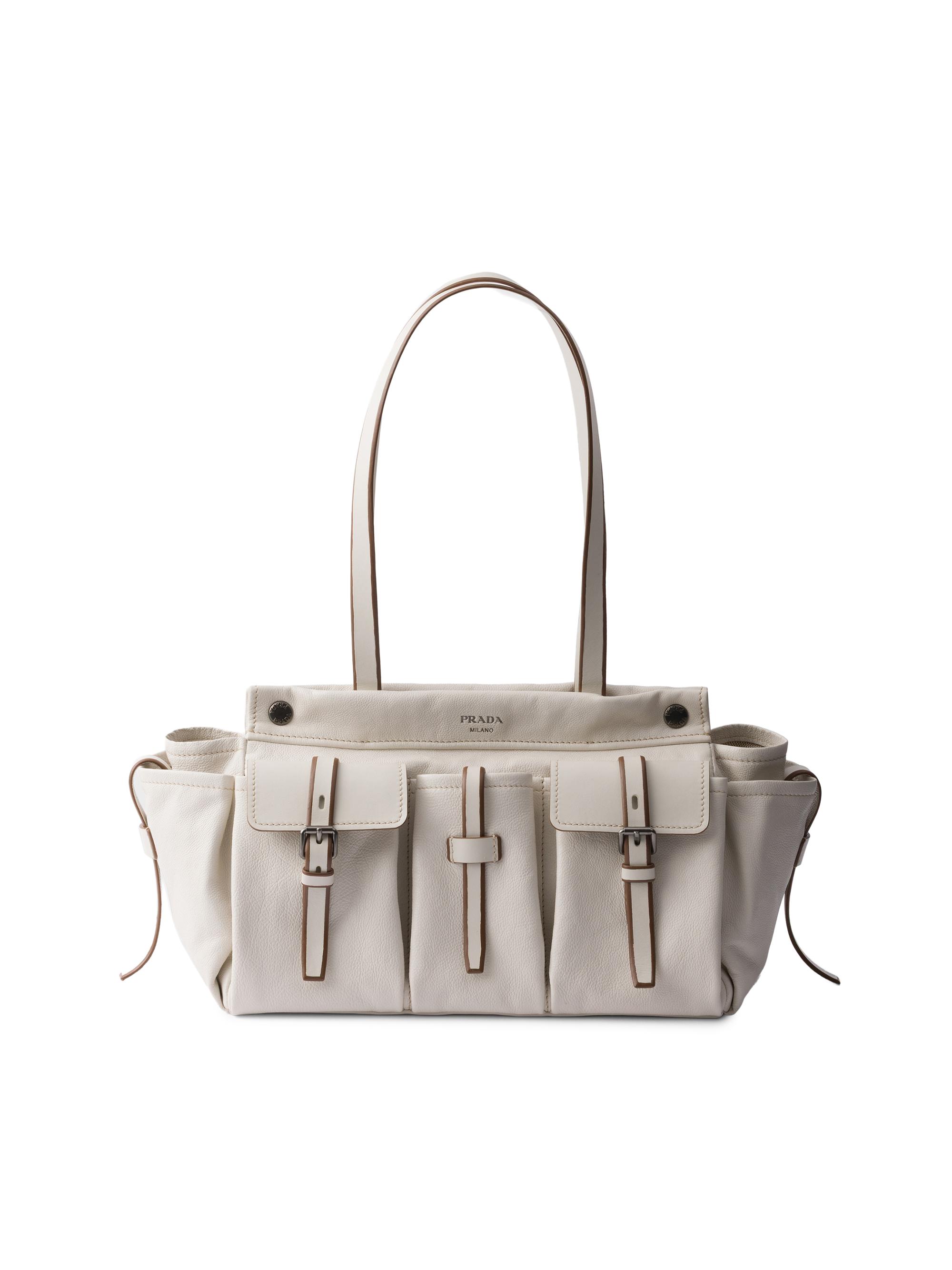 Prada Women's Route Leather Tote Bag - Beige