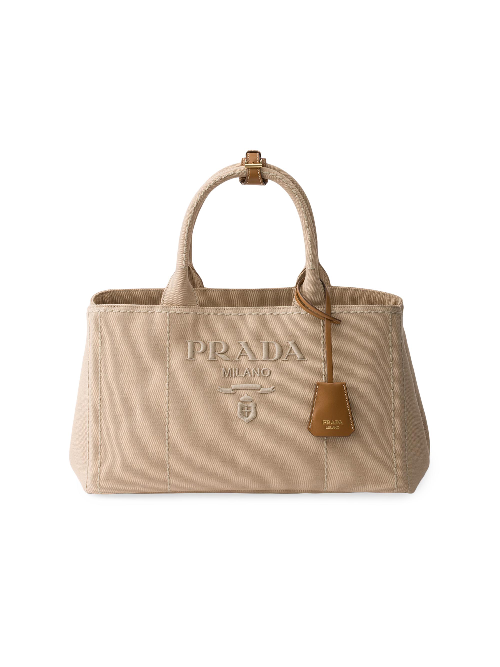 Prada Women's Jardinière Cotton Canvas Tote Bag - Blue