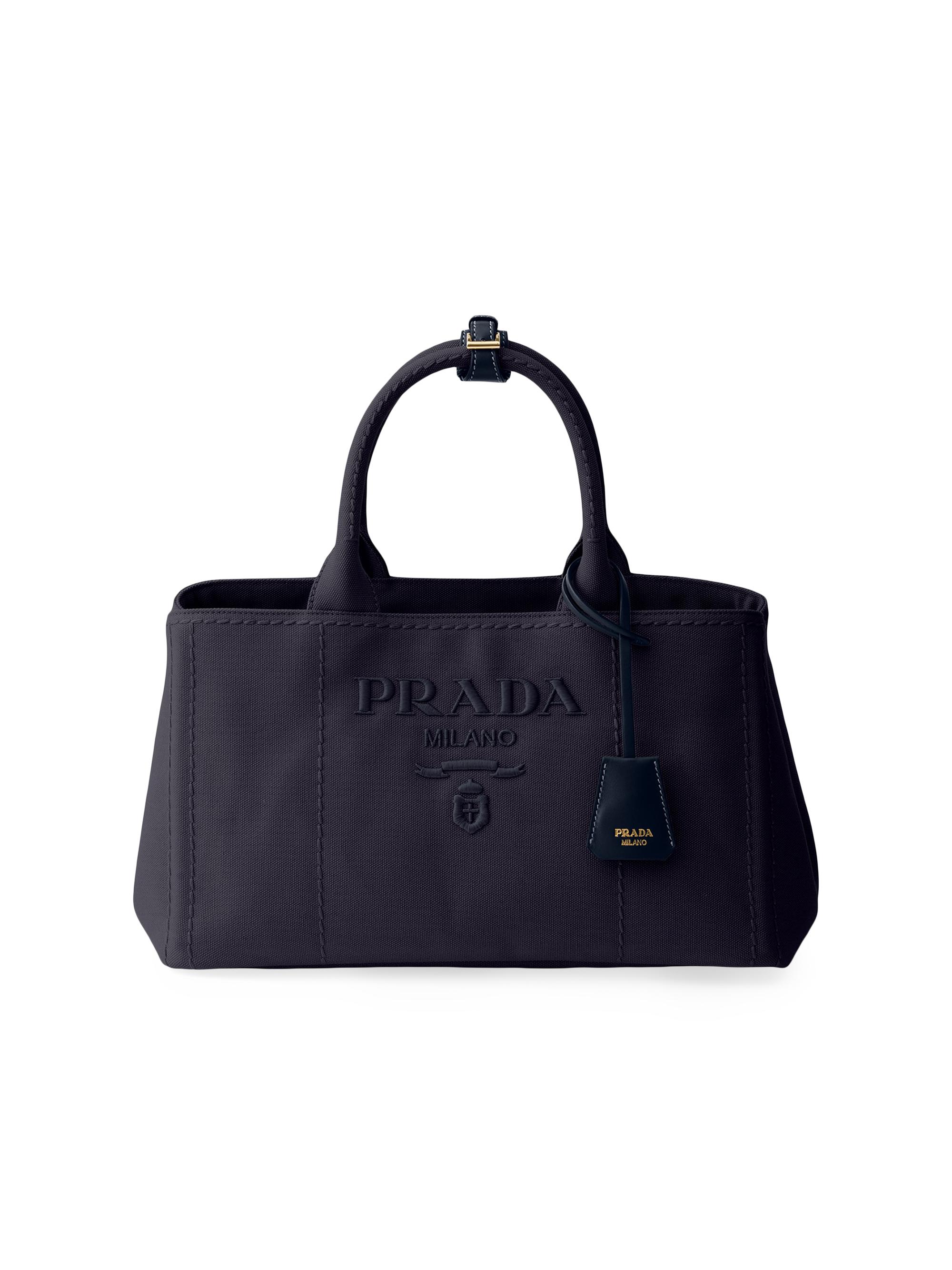 Prada Women's Jardinière Cotton Canvas Tote Bag - Blue