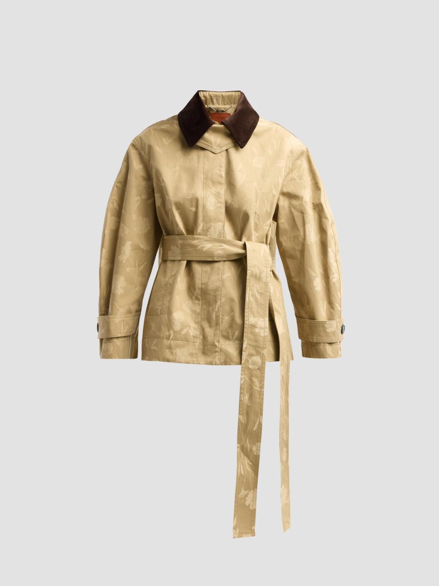 Erdem Women's Poppy Cotton Jacquard Oversized Jacket In Camel
