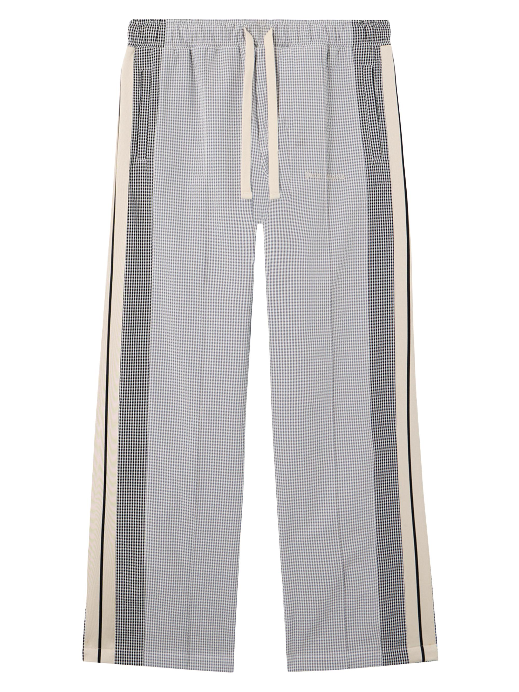 Palm Angels Men's Logo Vichy Track Pants - Grey Off White