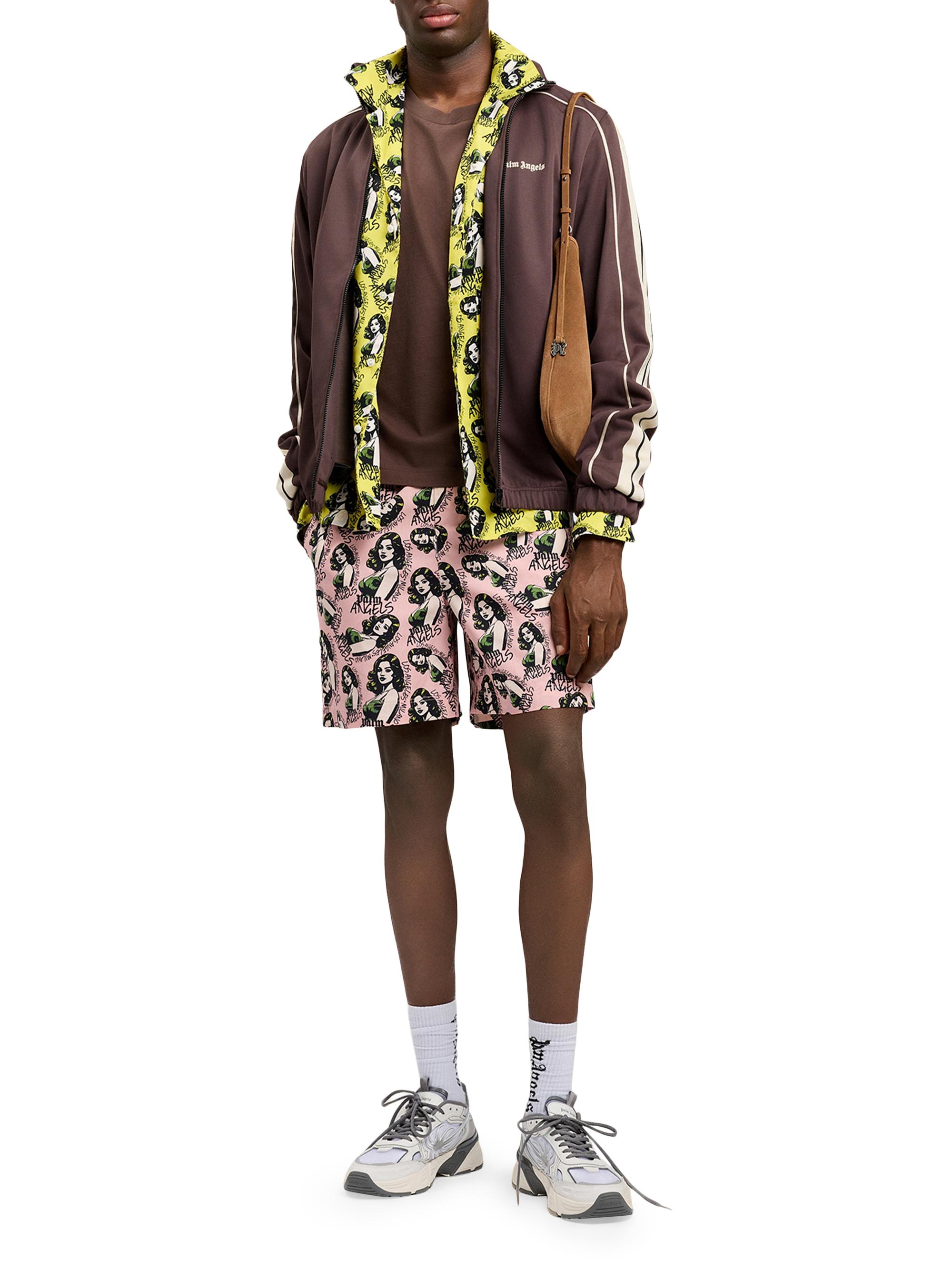 「瑛斗 大森」ショートパンツPalm Angelsピンク椰子の木柄 Palm Angels Pinup-Print Cotton Shorts | Saks Fifth Avenue