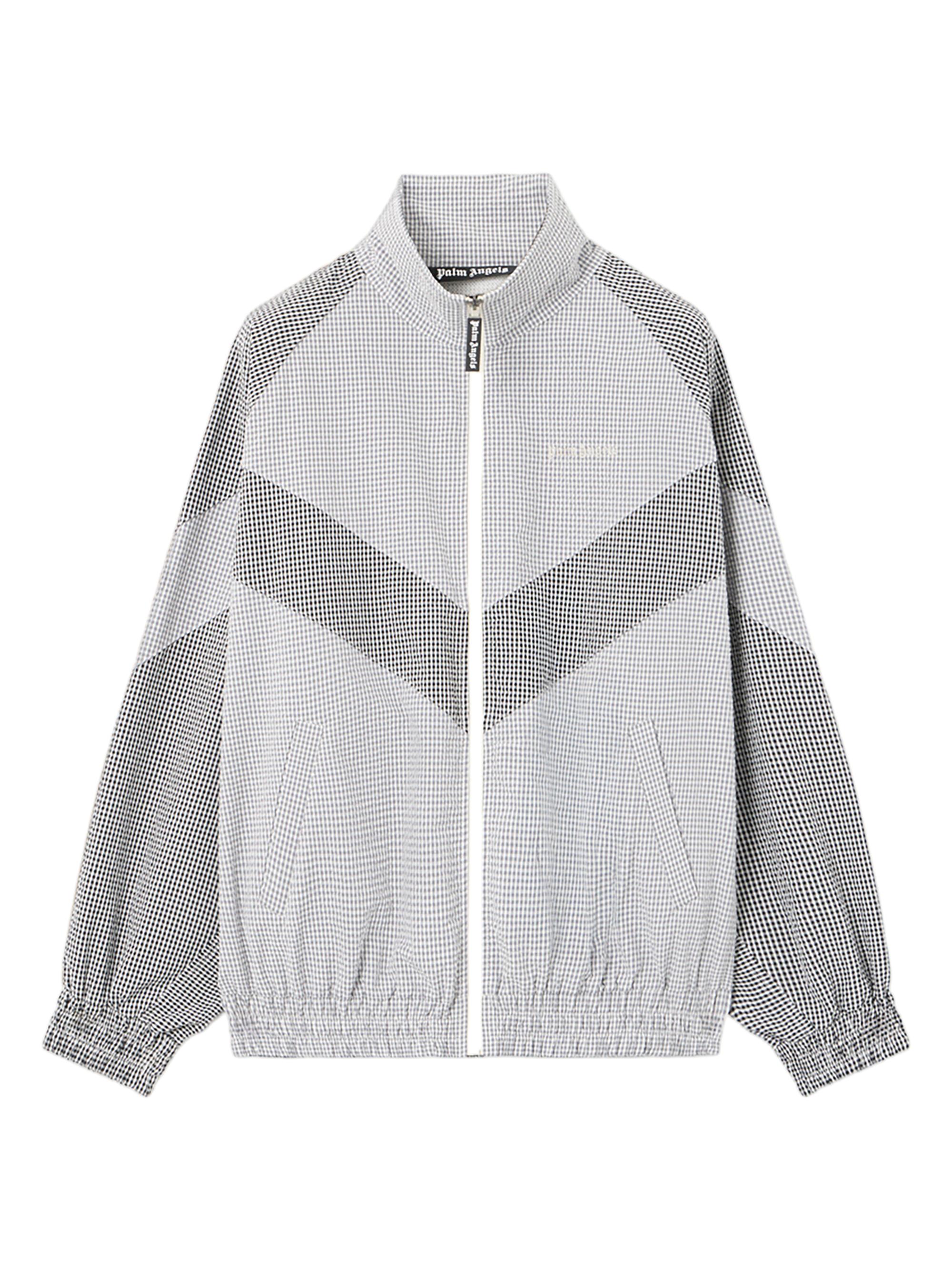 Palm Angels Men's Logo Vichy Track Jacket - Grey Off White