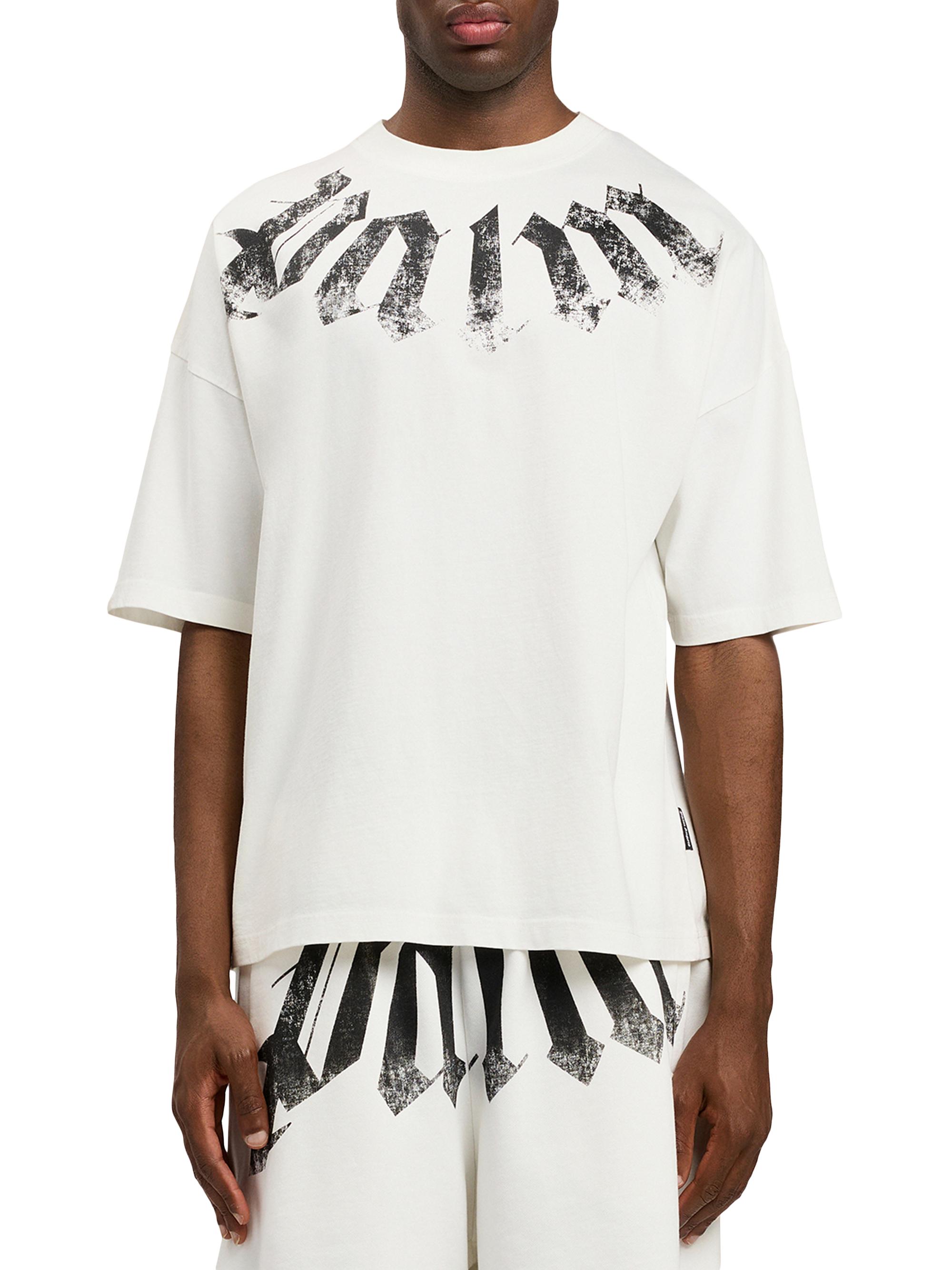 Palm Angels Men's Big Logo Crewneck T-Shirt - Off White Black