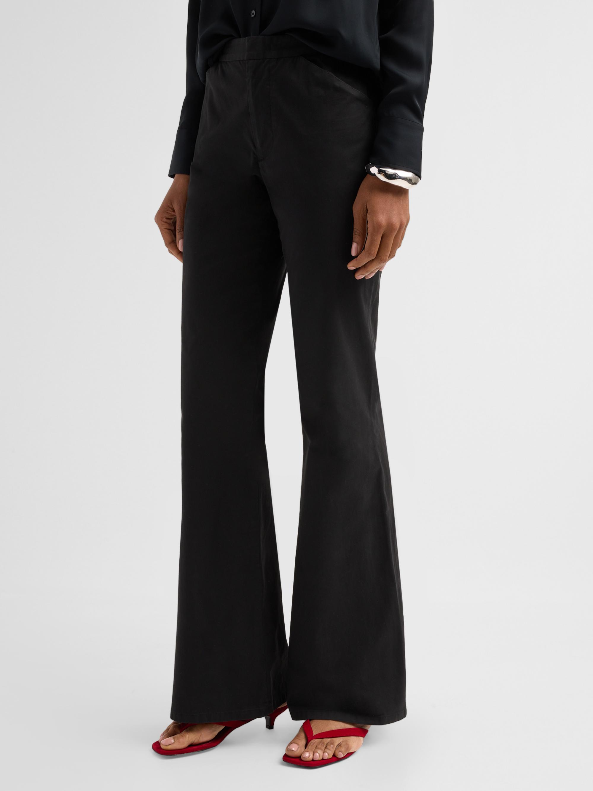 Vince Women's Stretch Cotton Flare Pants - Black | Thumbnail 4