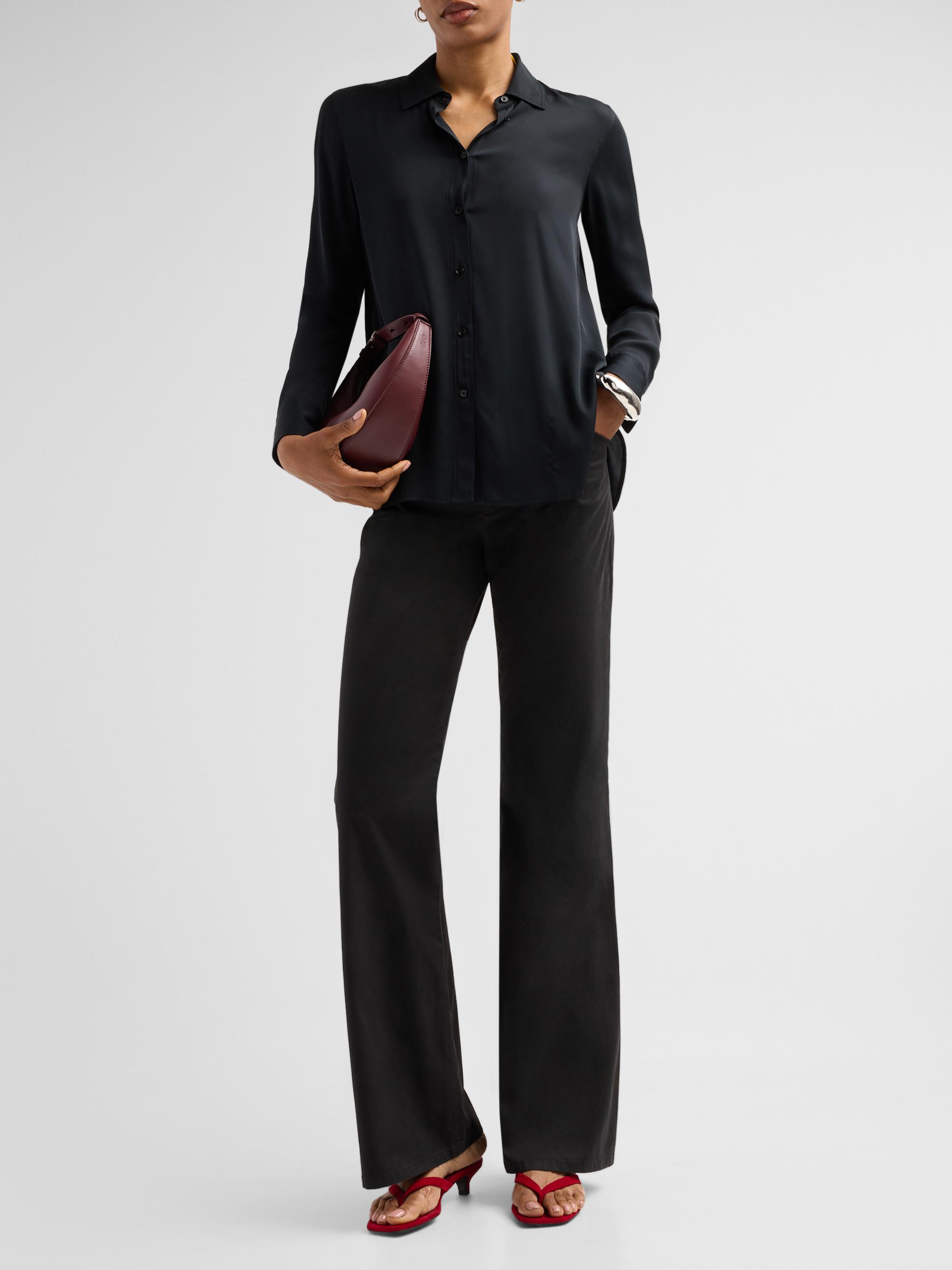 Vince Women's Stretch Cotton Flare Pants - Black | Thumbnail 2