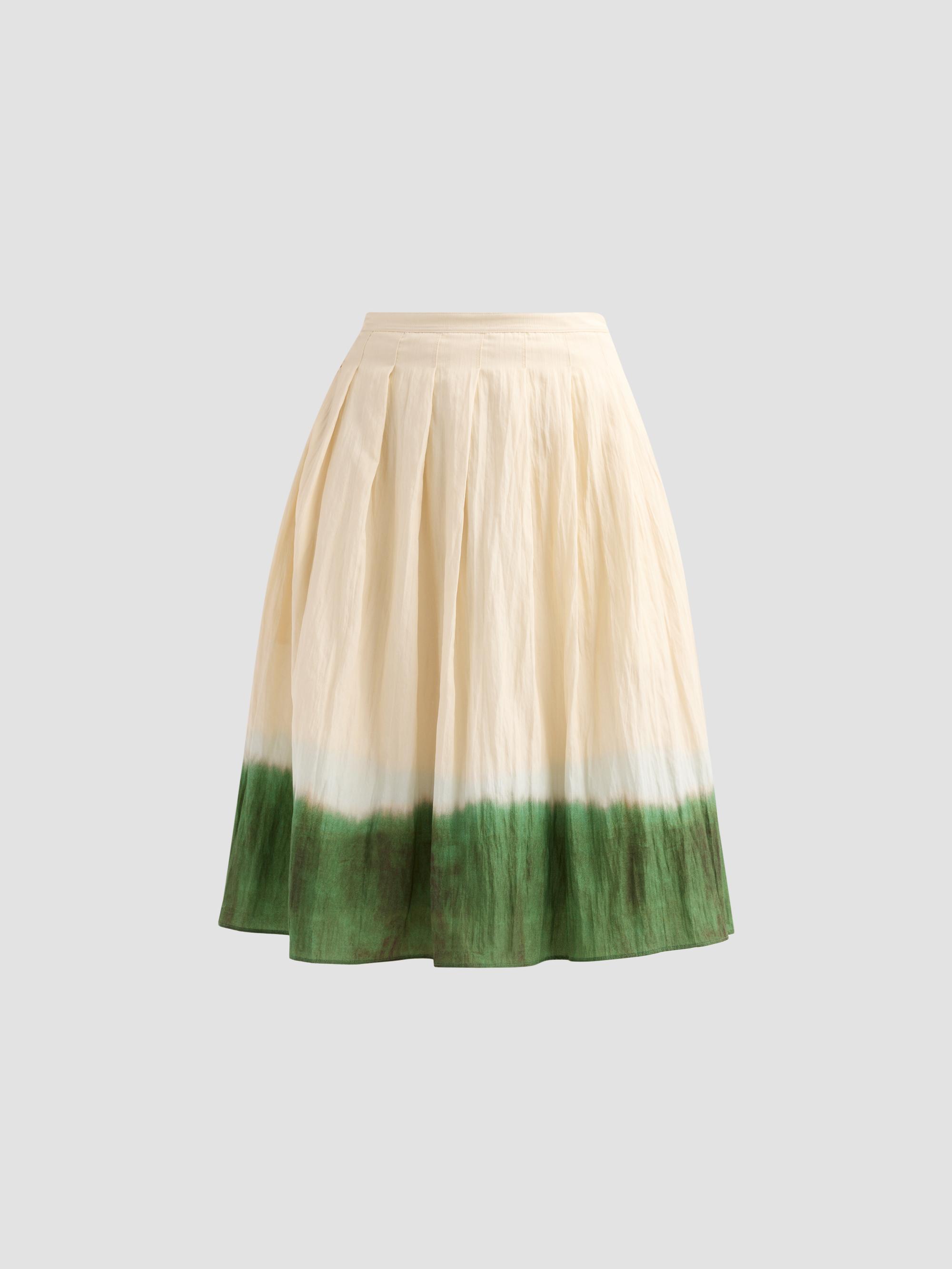 Vince Women's Dip-Dye Pleated Skirt - Porcelain Herba