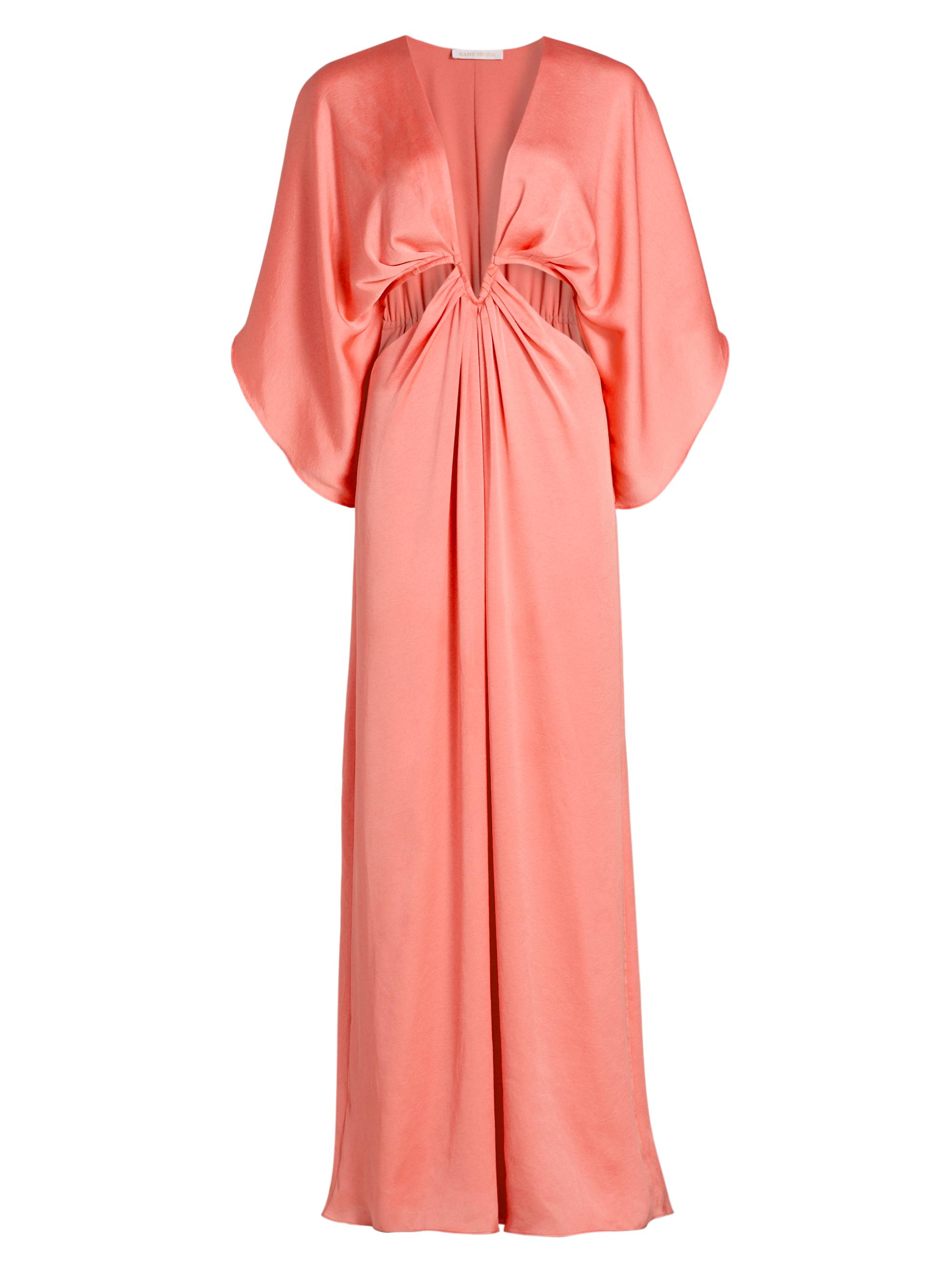 Ramy Brook Women's Tove Plunging V-Neck A-Line Gown - Coral