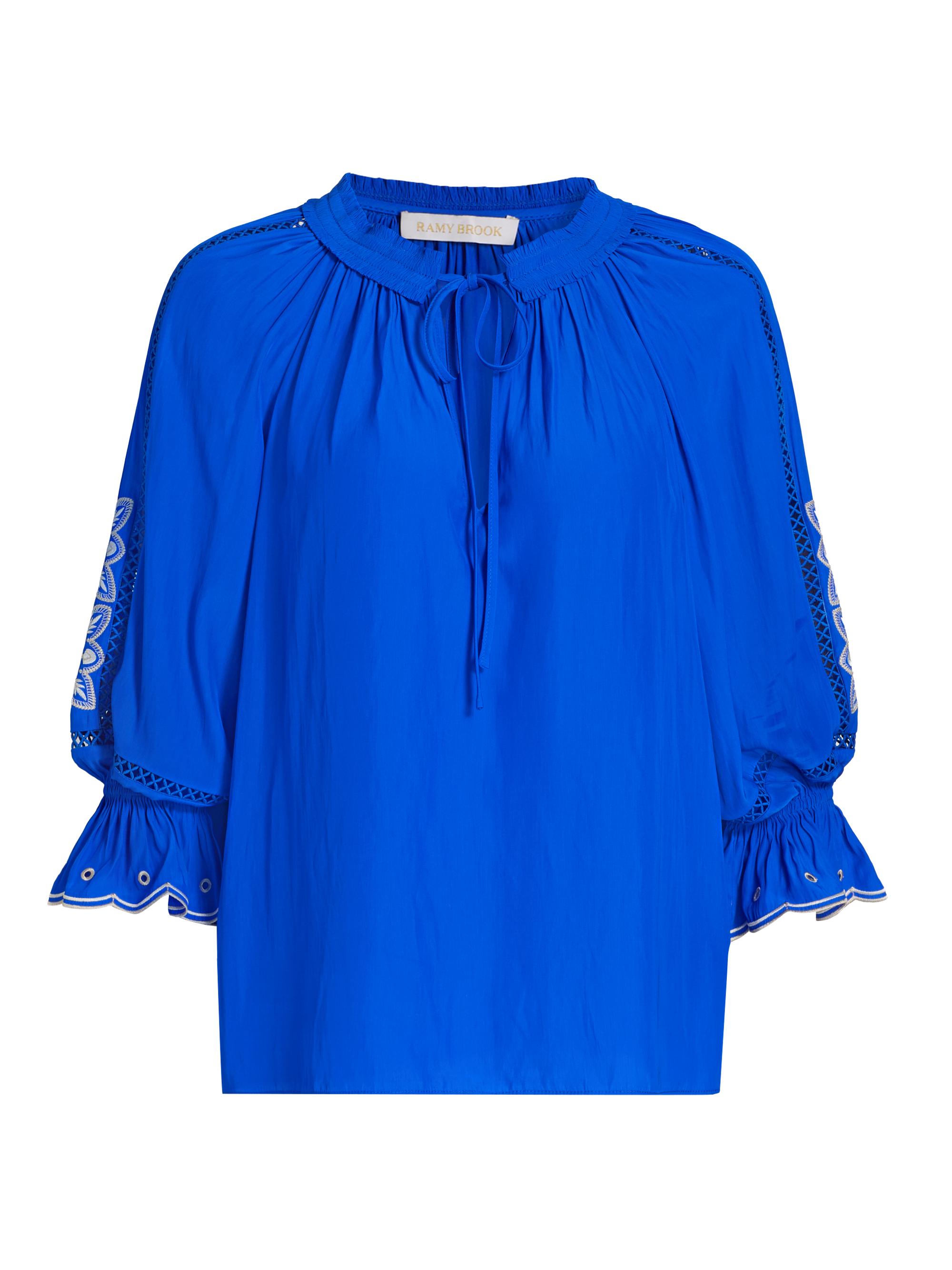 Ramy Brook Women's Haven Embroidered Top - Capri Blue