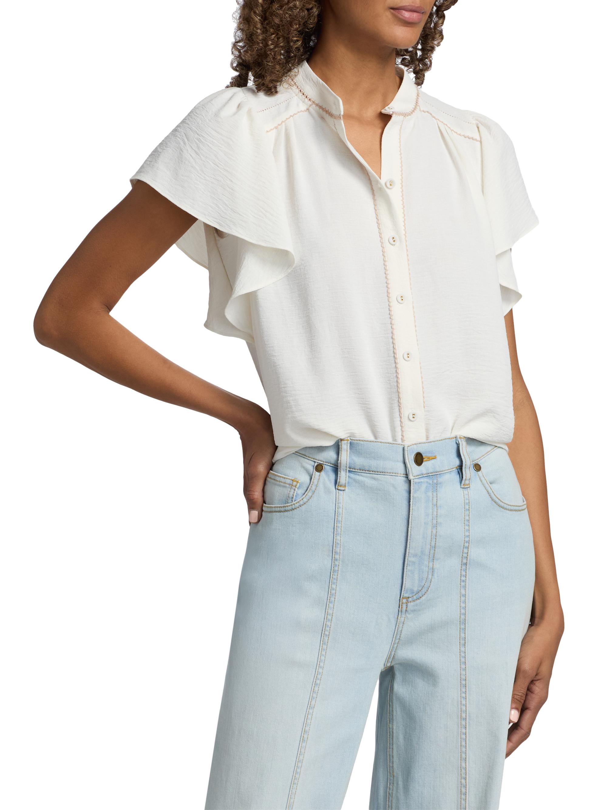 Ramy Brook Women's Aurora Flutter-Sleeve Top - | Thumbnail 3