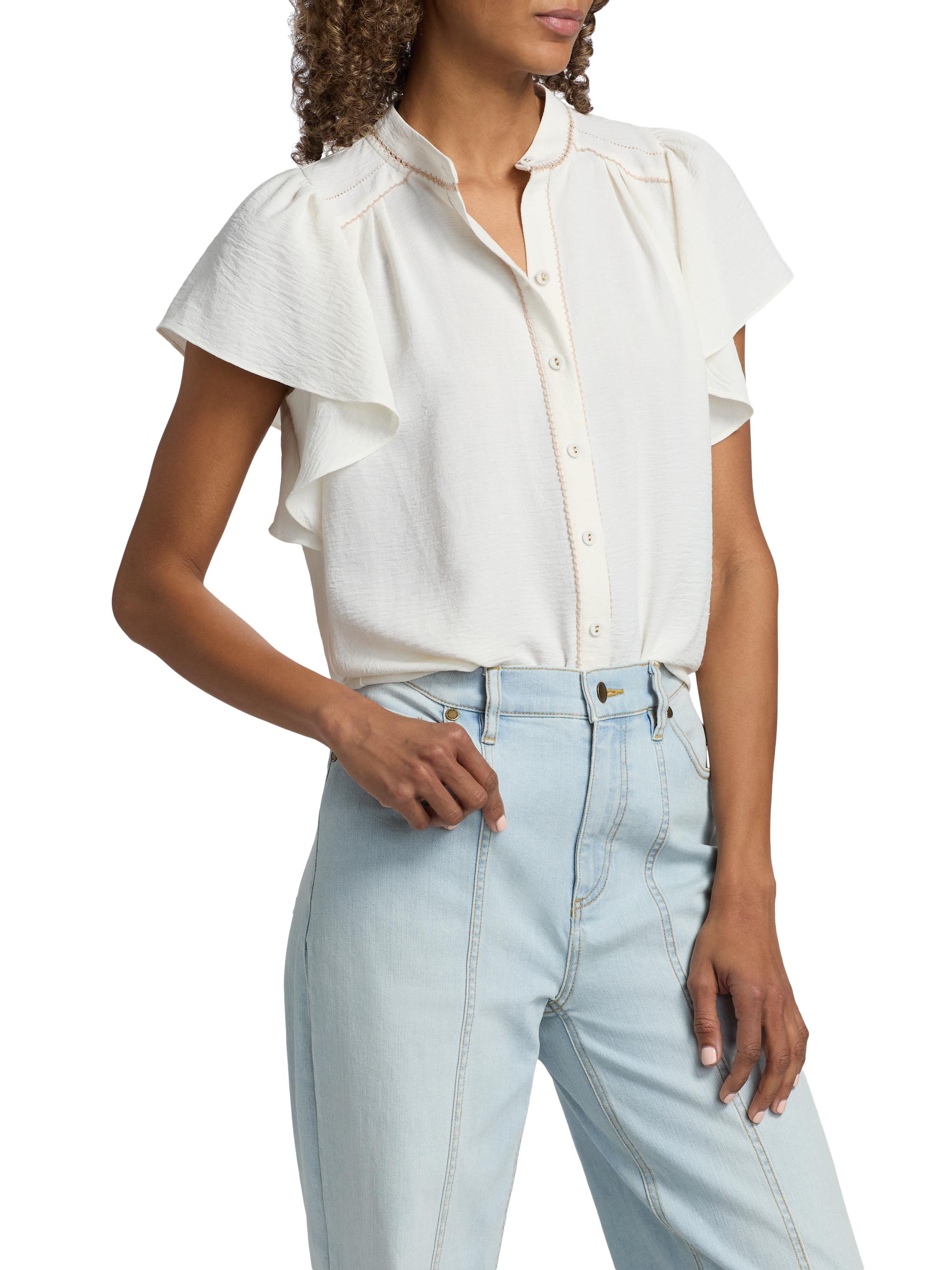 Ramy Brook Women's Aurora Flutter-Sleeve Top - | Thumbnail 4