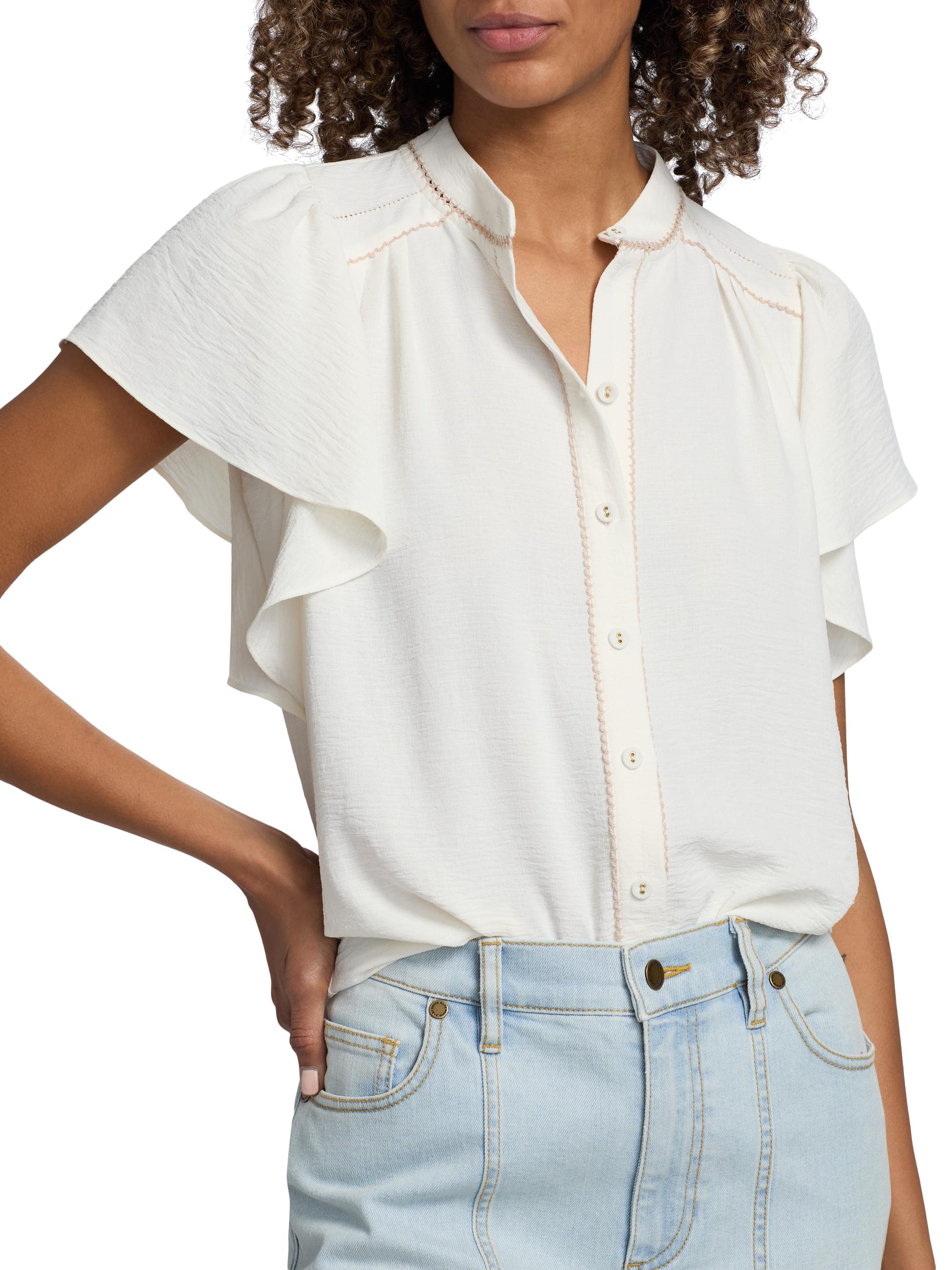Ramy Brook Women's Aurora Flutter-Sleeve Top - | Thumbnail 6