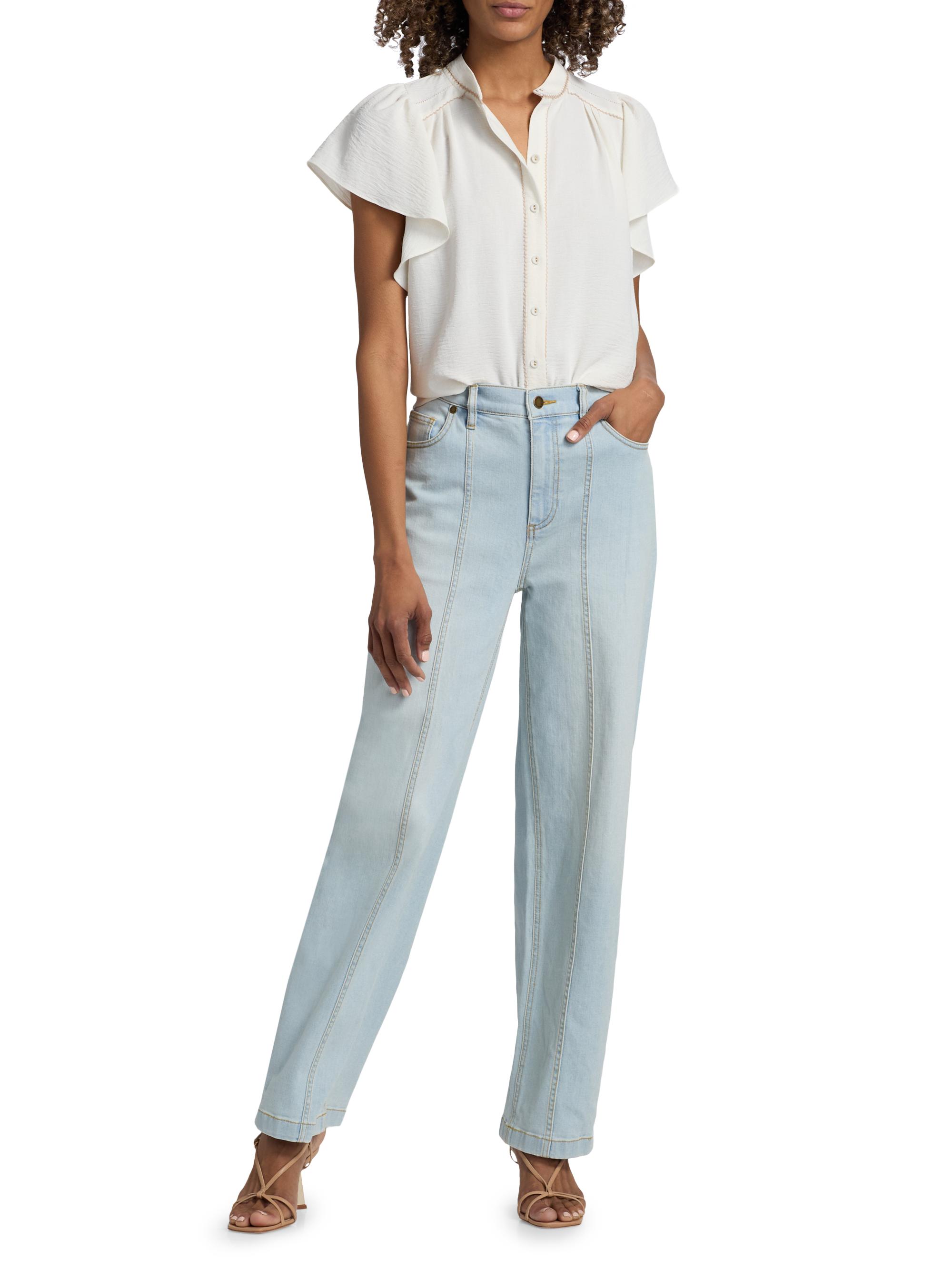 Ramy Brook Women's Aurora Flutter-Sleeve Top - | Thumbnail 2