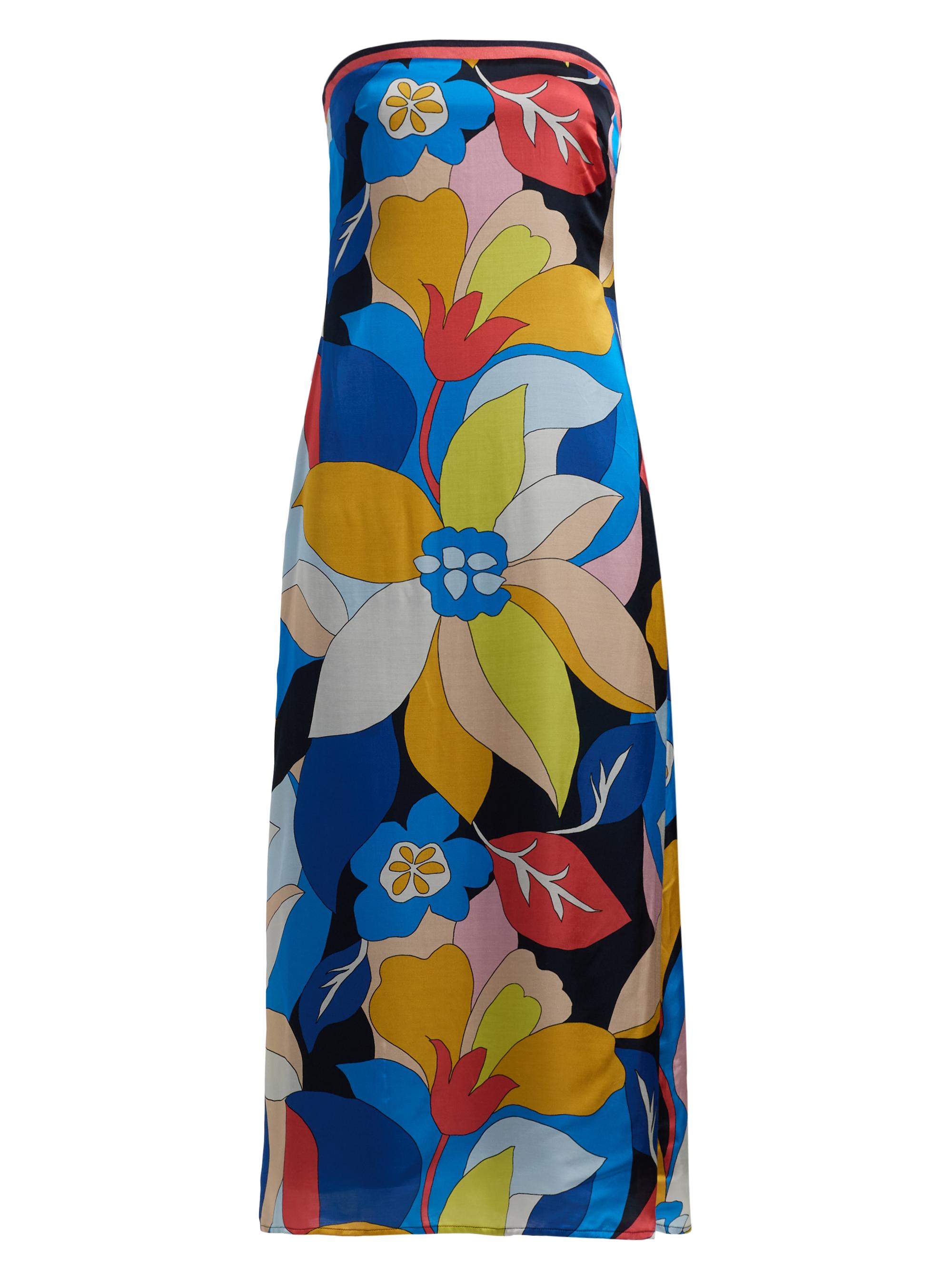 Ramy Brook Women's Isley Floral Satin Strapless Midi-Dress - Navy Hibiscus