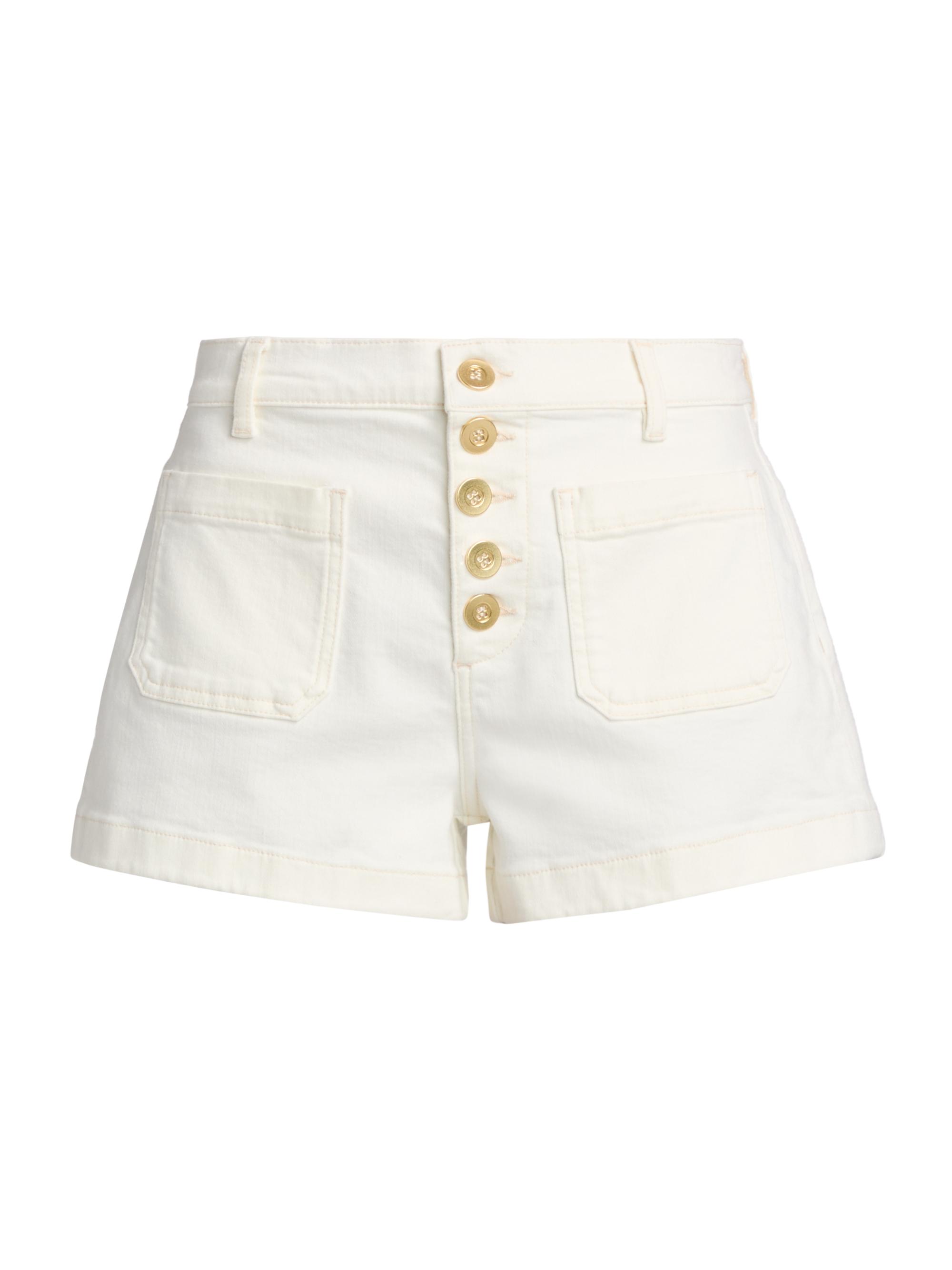 Ramy Brook Women's Cindy Button-Fly Denim Shorts - White