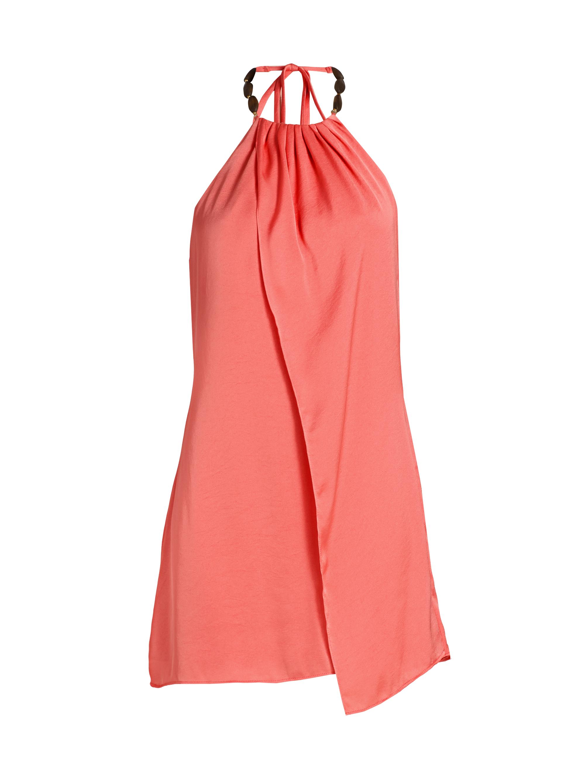 Ramy Brook Women's Halo Surplice Halter Minidress - Coral