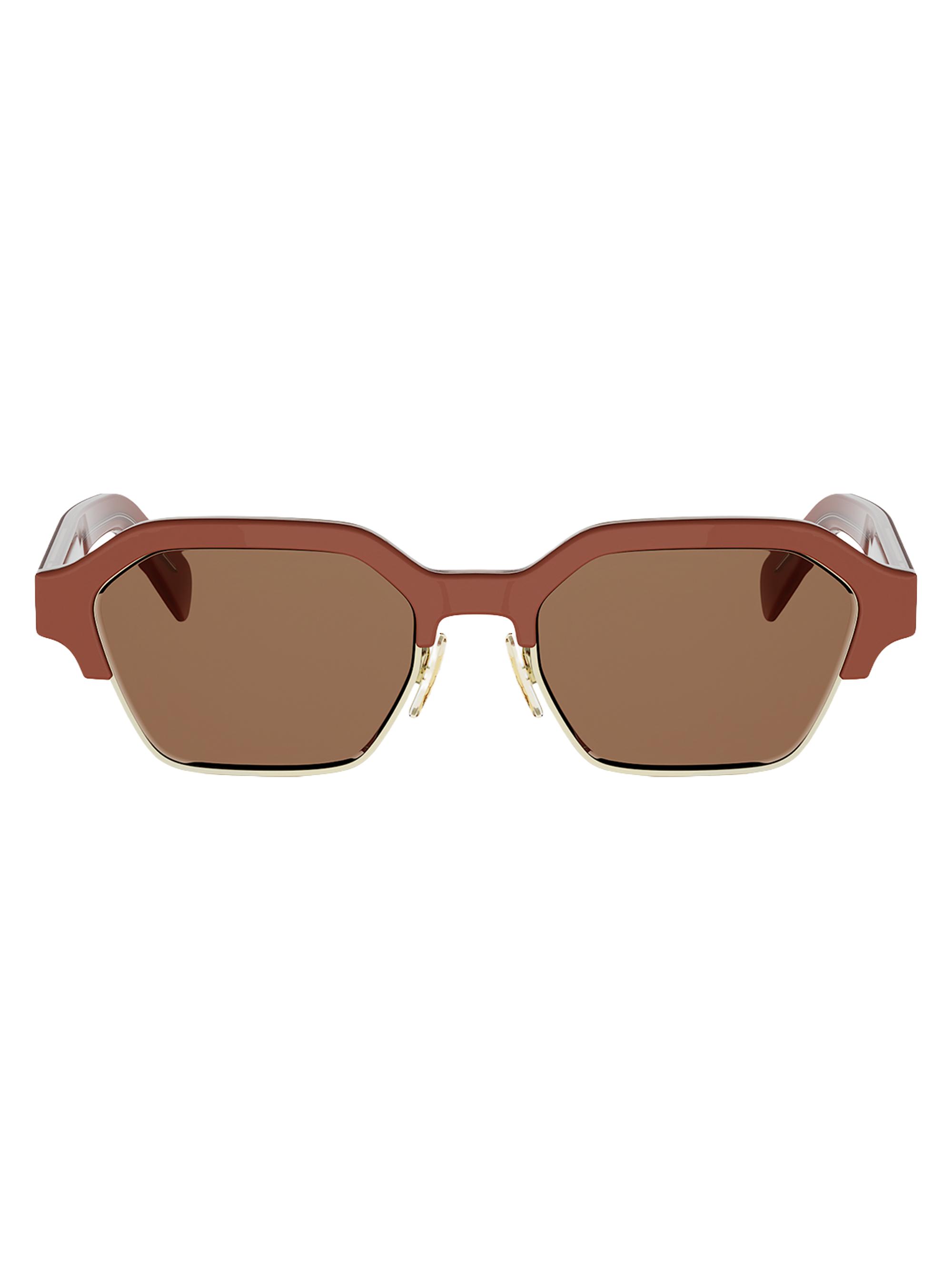 CELINE Men's Combi 53MM Geometric Sunglasses - Light Brown | Thumbnail 2
