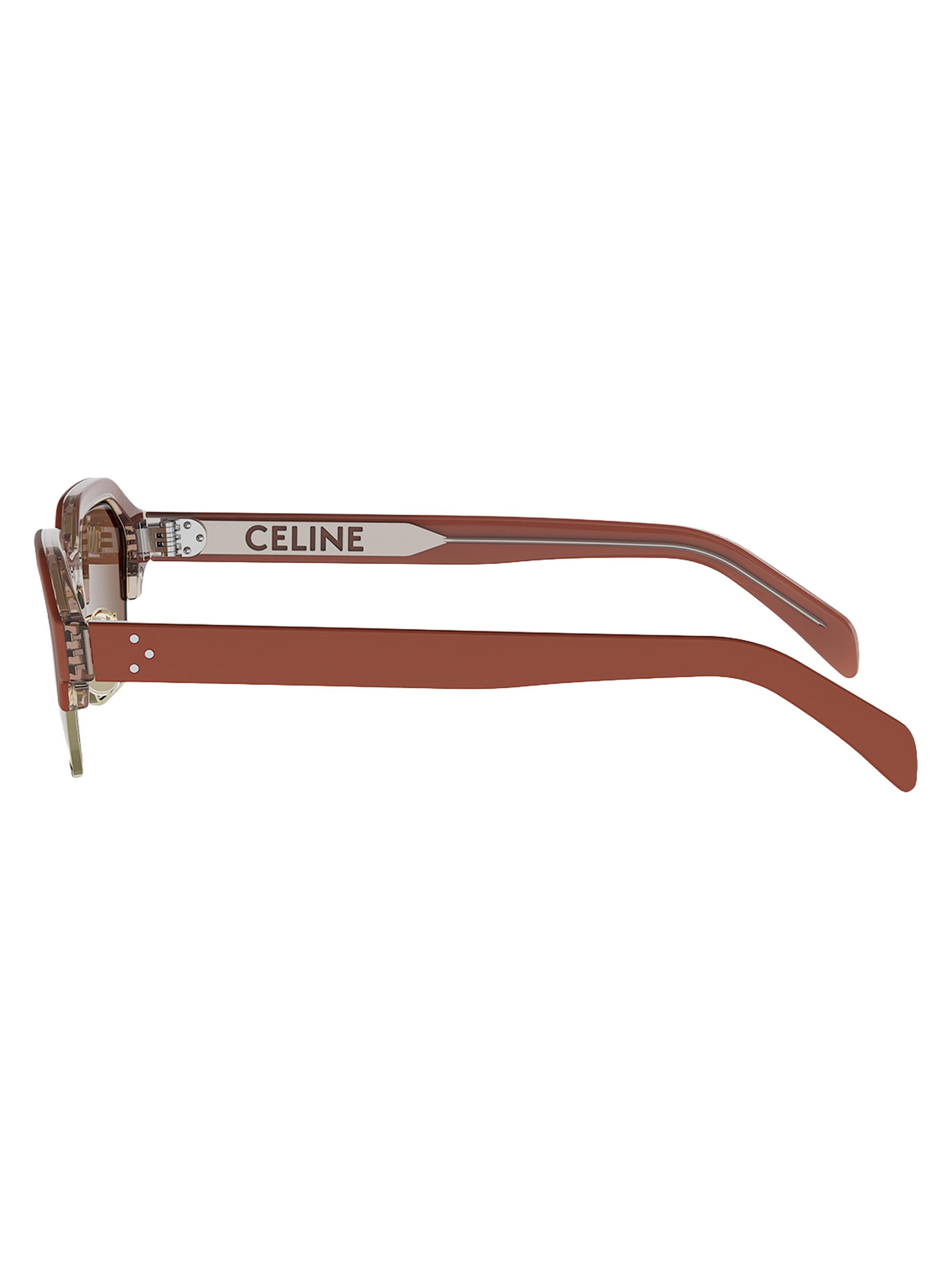 CELINE Men's Combi 53MM Geometric Sunglasses - Light Brown | Thumbnail 3