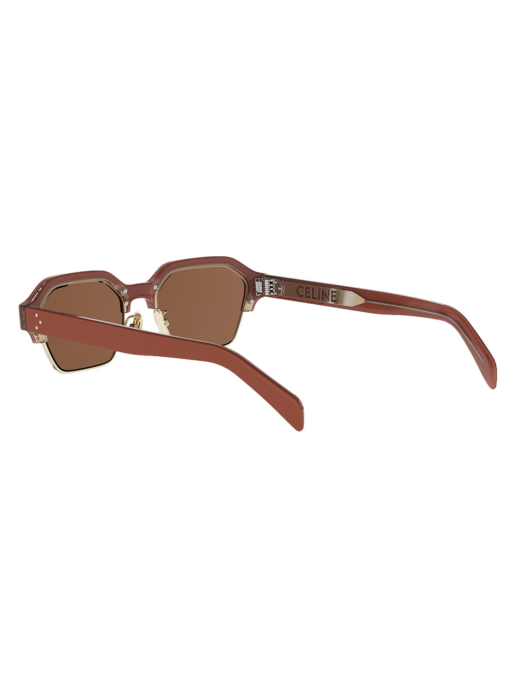 CELINE Men's Combi 53MM Geometric Sunglasses - Light Brown | Thumbnail 4