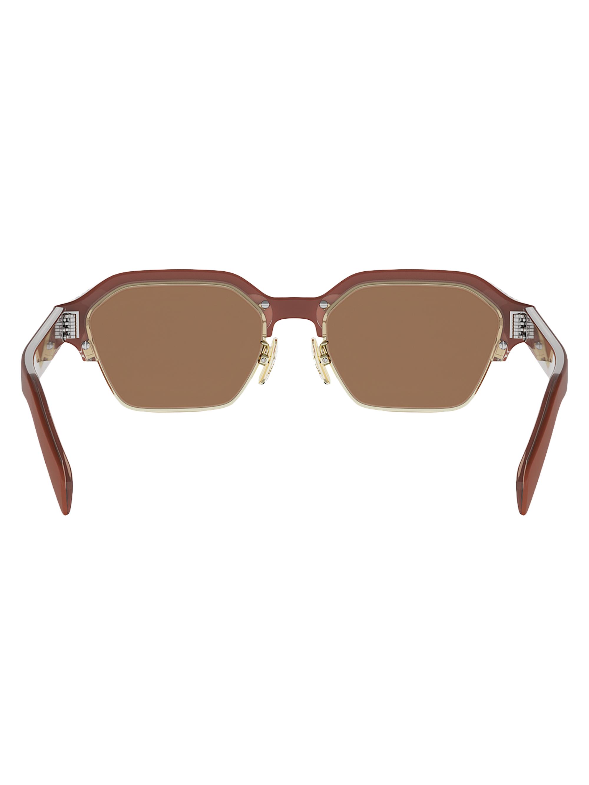 CELINE Men's Combi 53MM Geometric Sunglasses - Light Brown | Thumbnail 5