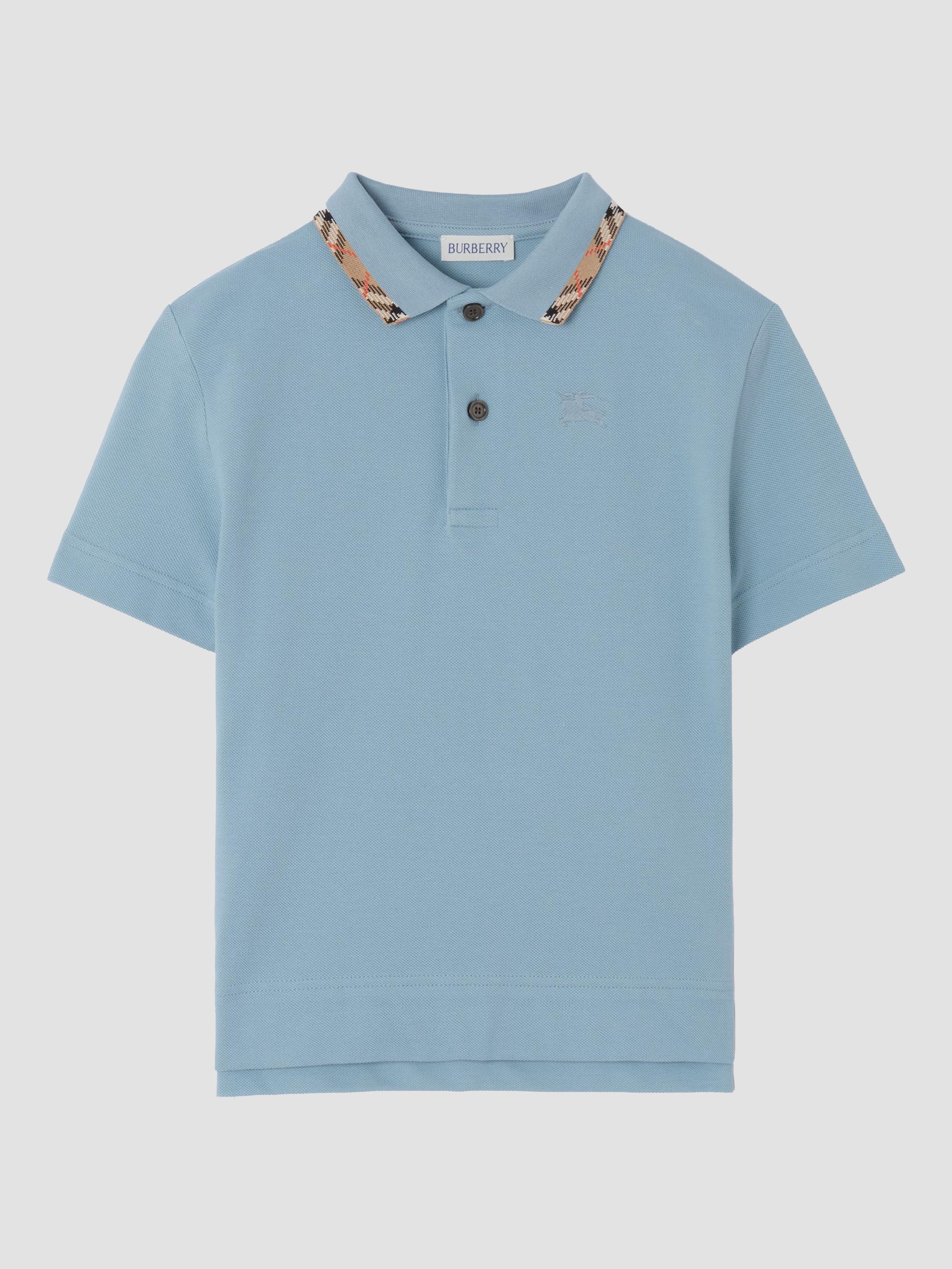 Burberry Baby Boy's, Little Boy's & Boy's Check-Trimmed Polo Shirt - Misty Blue 6 Months | Thumbnail 4