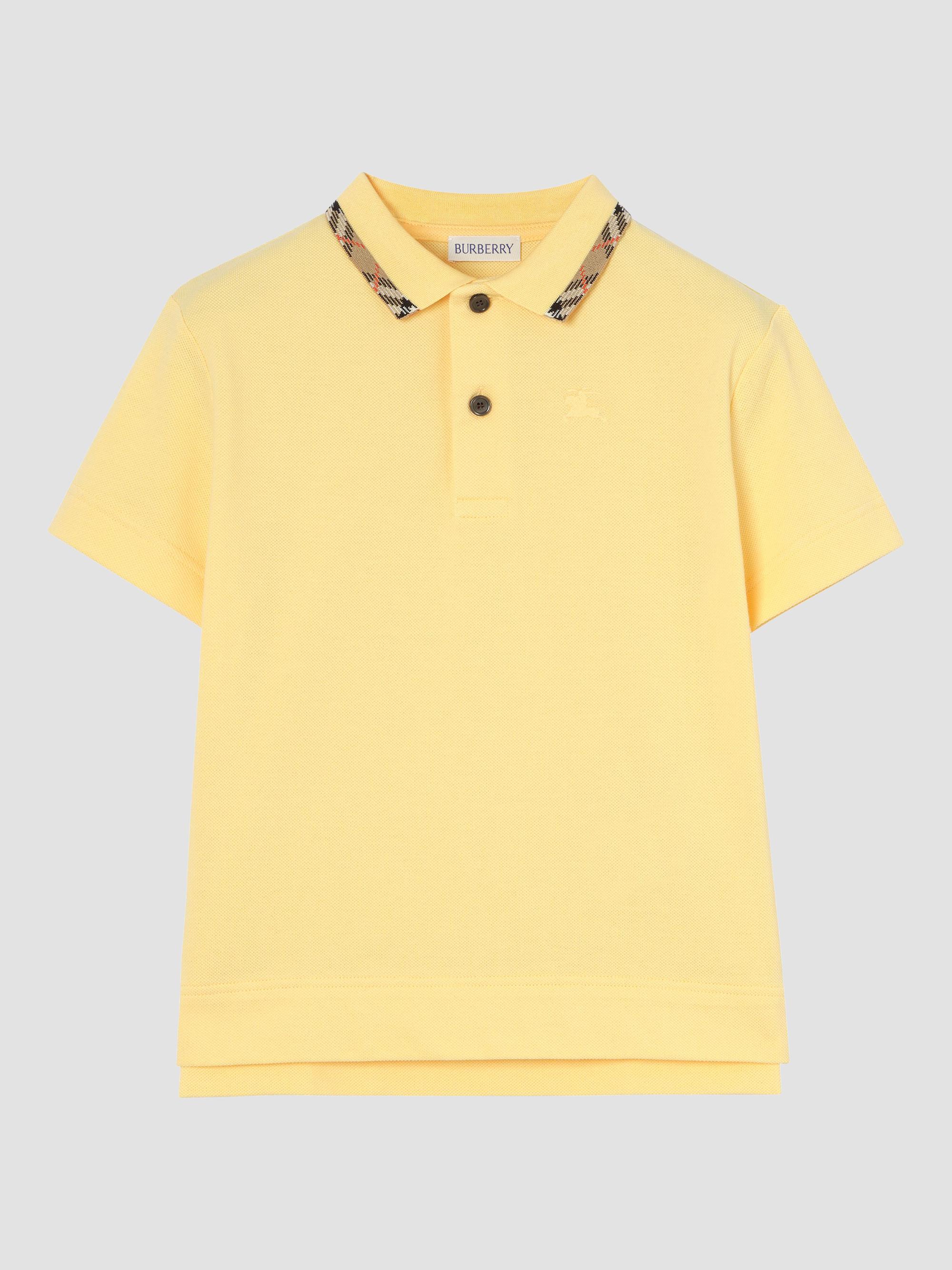 Burberry Little Boy's & Boy's Check-Trimmed Polo Shirt - Straw | Thumbnail 4