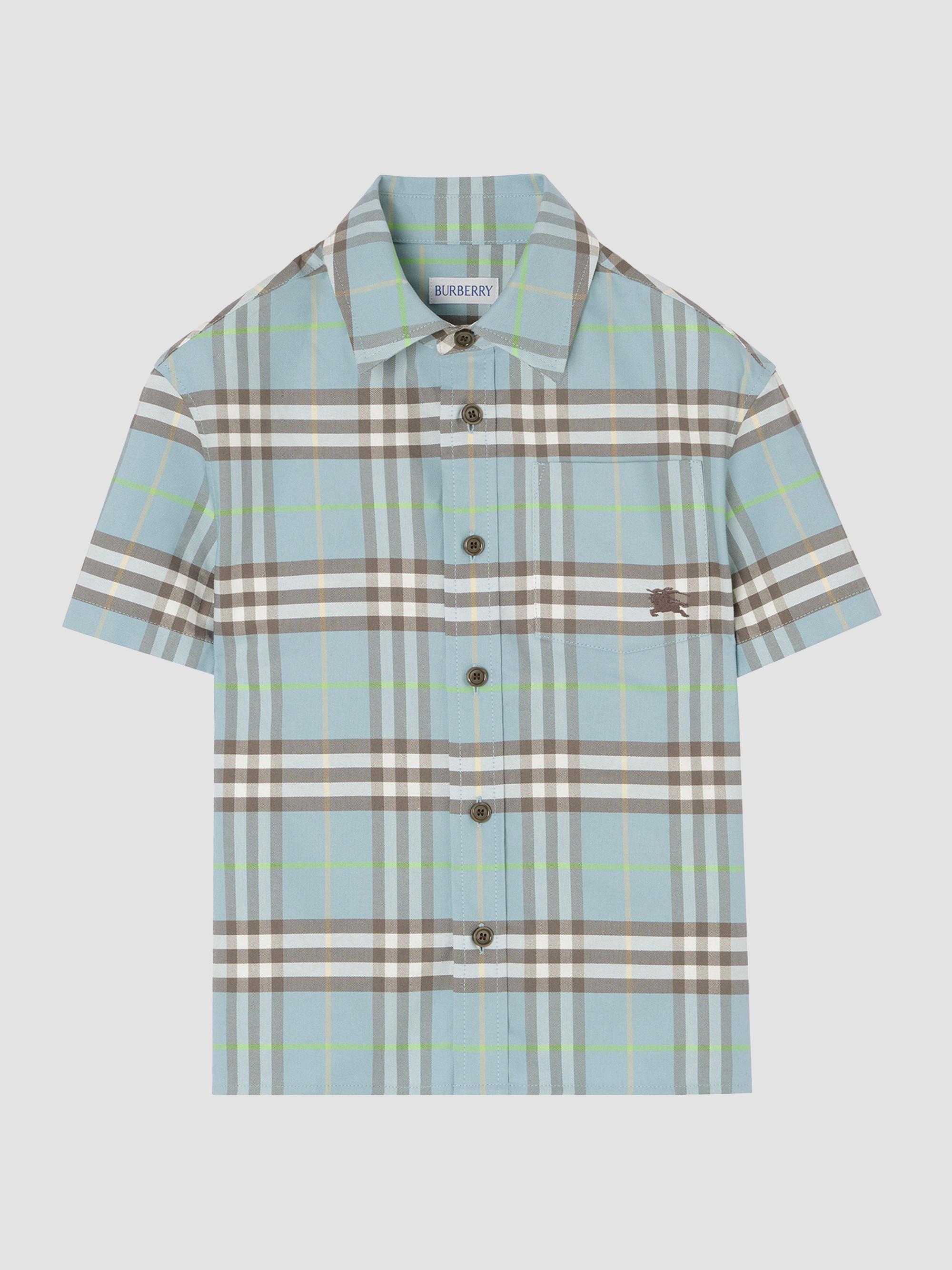 Burberry Baby Boy's, Little Boy's & Boy's Check Cotton Oxford Shirt - Misty Blue | Thumbnail 3