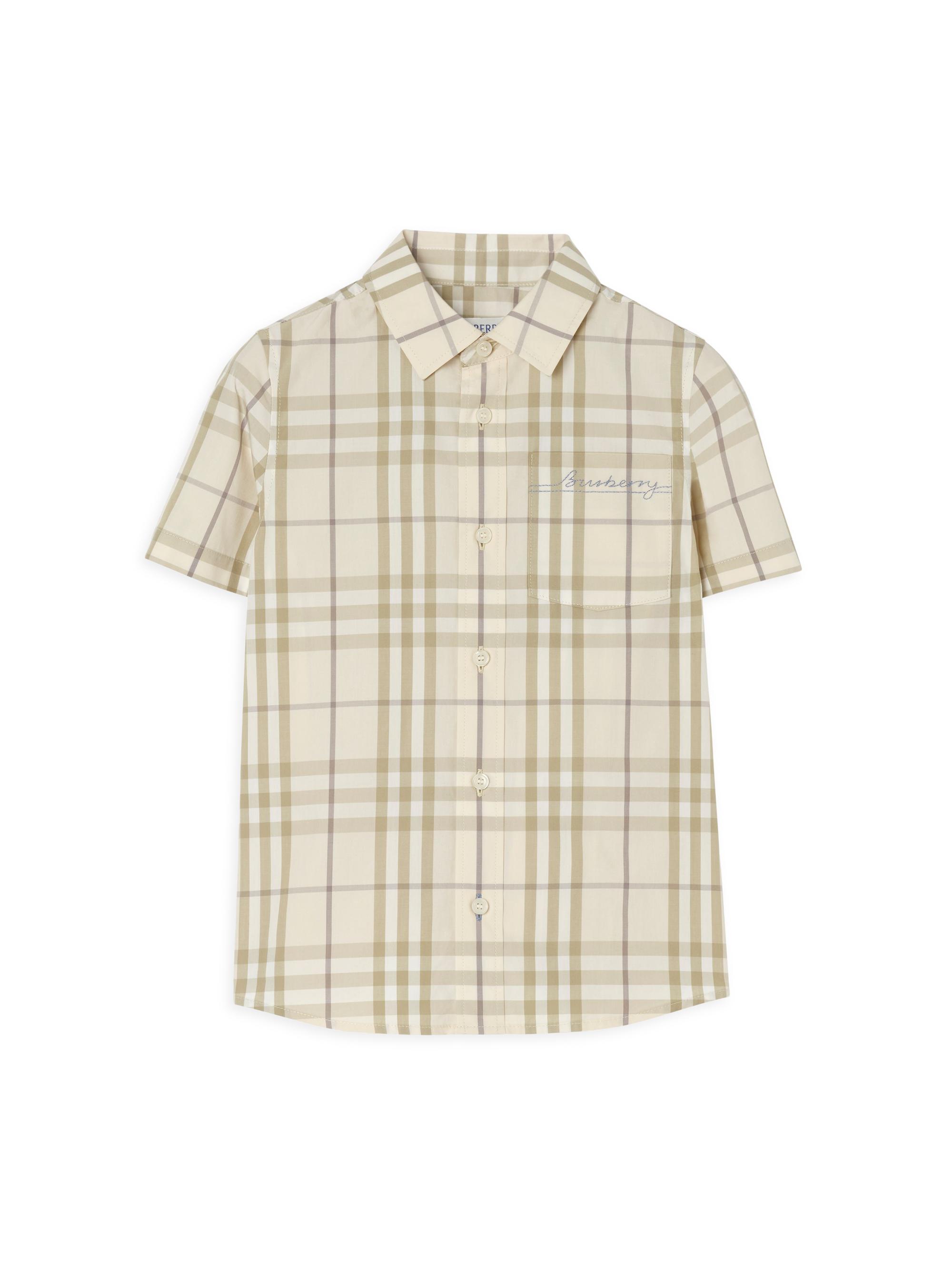 Burberry Baby Boy's, Little Boy's & Boy's Check Short-Sleeve Shirt - Sesame Beige