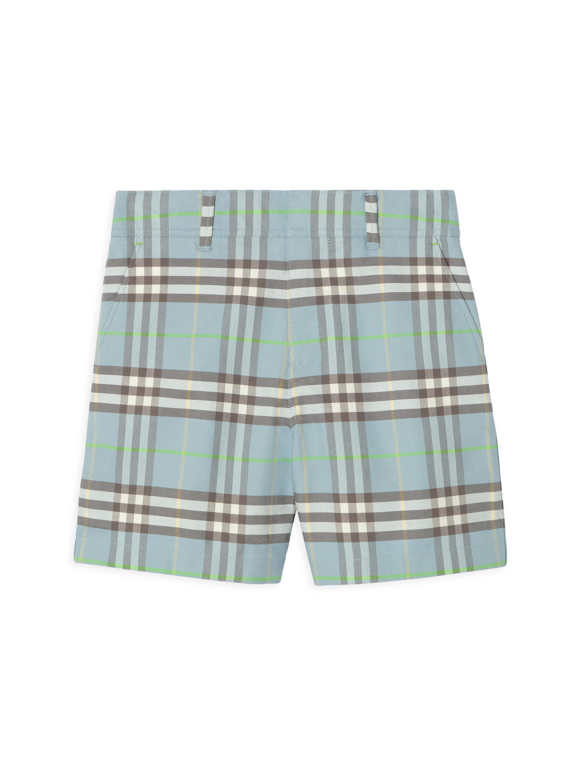Burberry Baby Boy's, Little Boy's & Boy's Check Flat Front Shorts - Misty Blue
