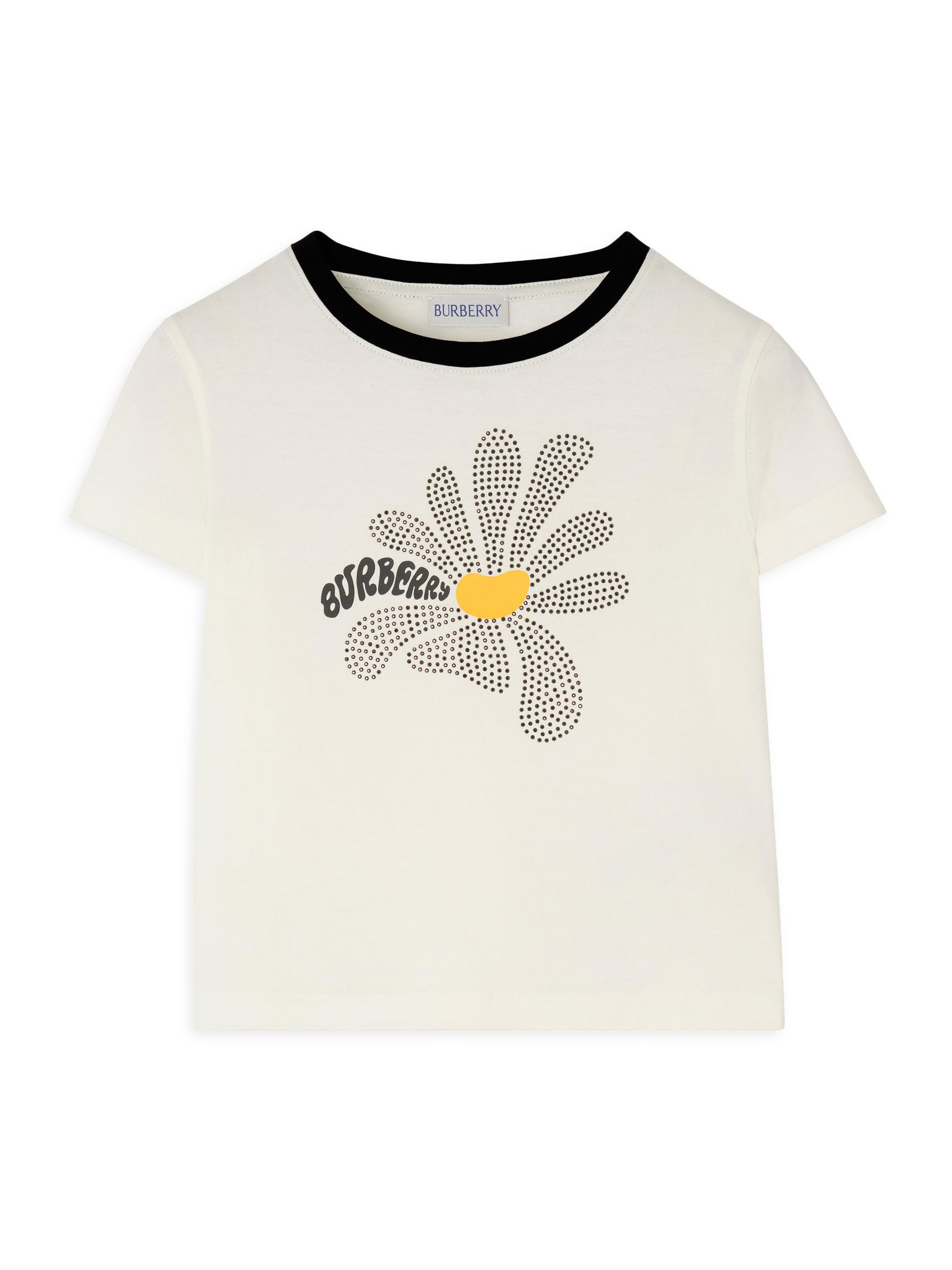 Burberry Little Girl's & Girl's Embellished Daisy Logo T-Shirt - Chalk White