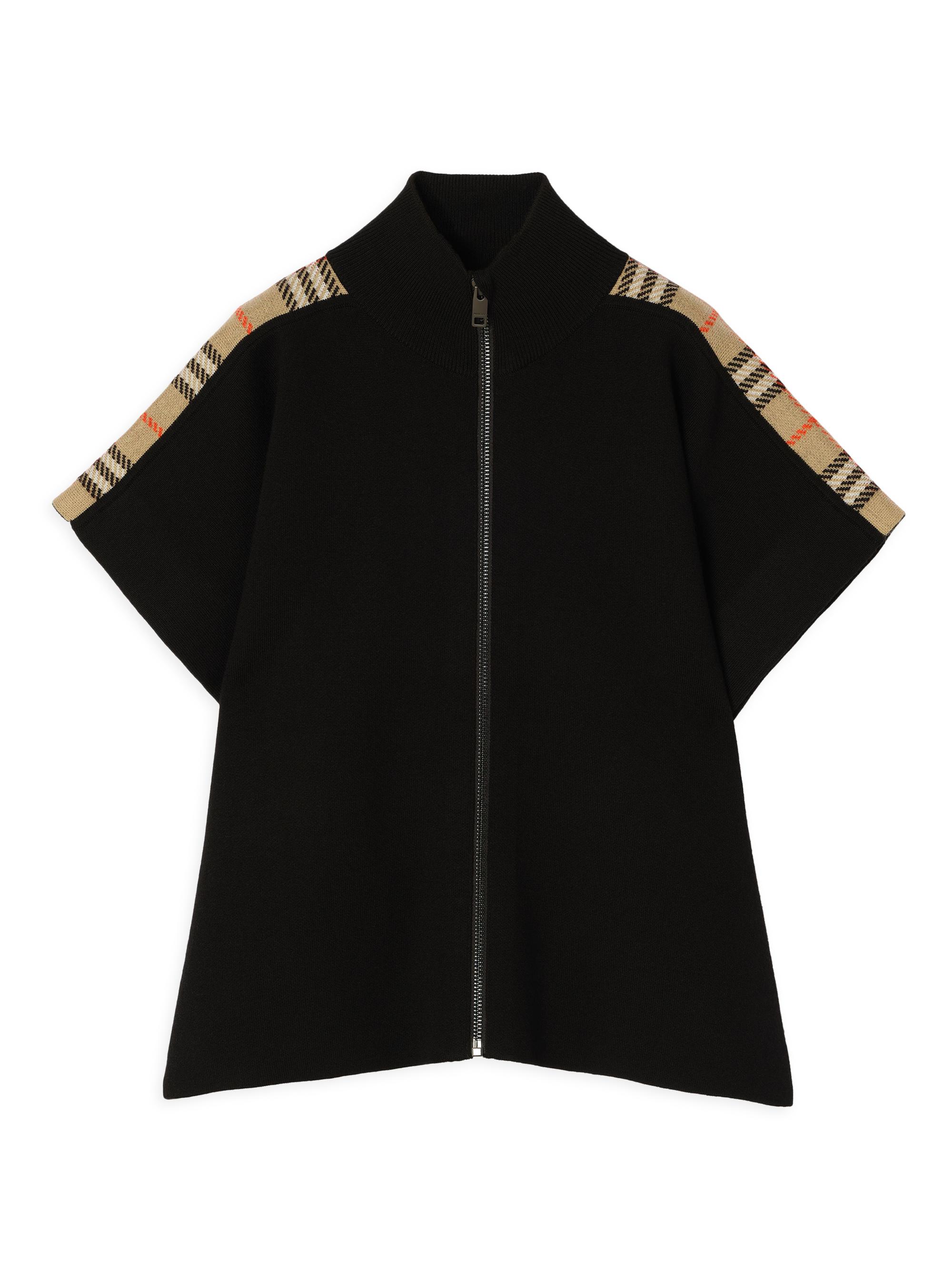 Burberry Girl's Wool-Blend Zip Cape - Black