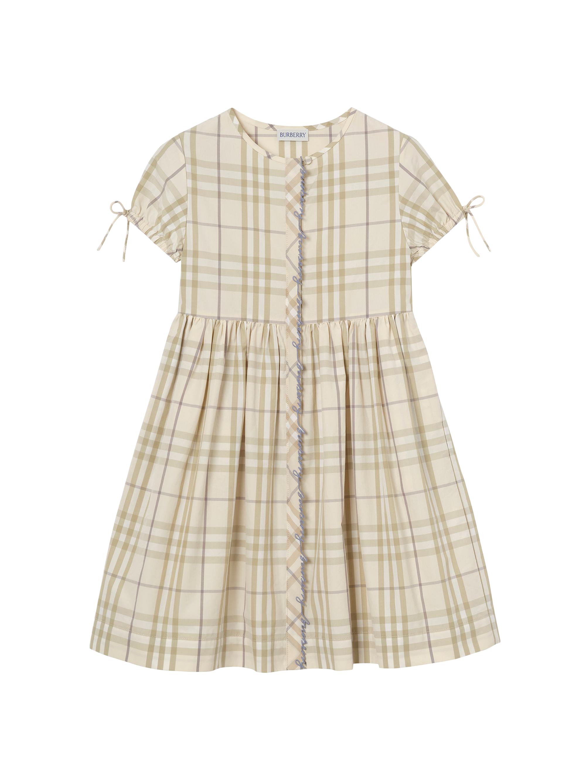 Burberry Baby Girl's, Little Girl's & Girl's Embroidered Check Dress - Sesame Beige 6 Months