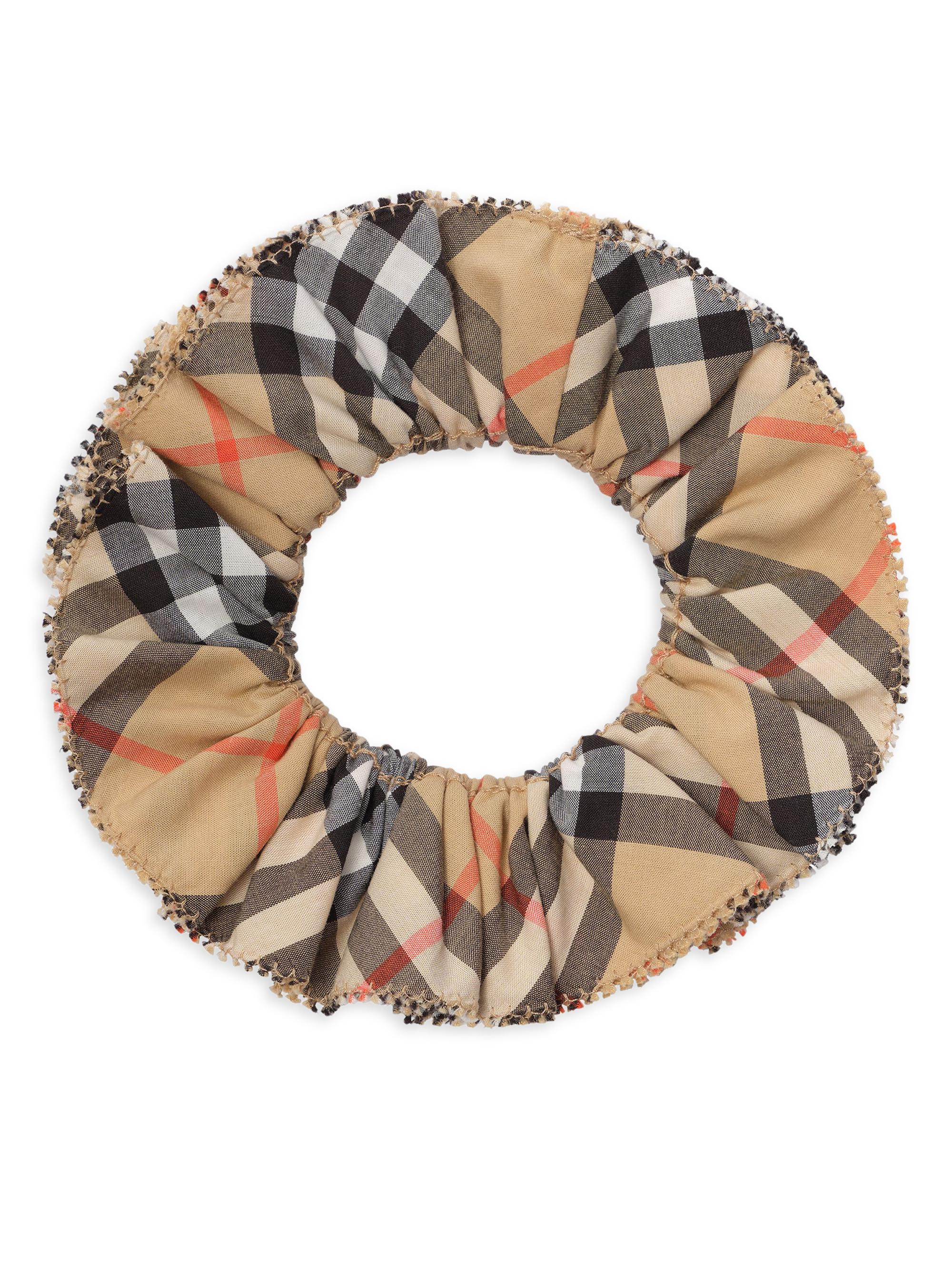 Burberry Girl's Check Cotton Scrunchie - Sand