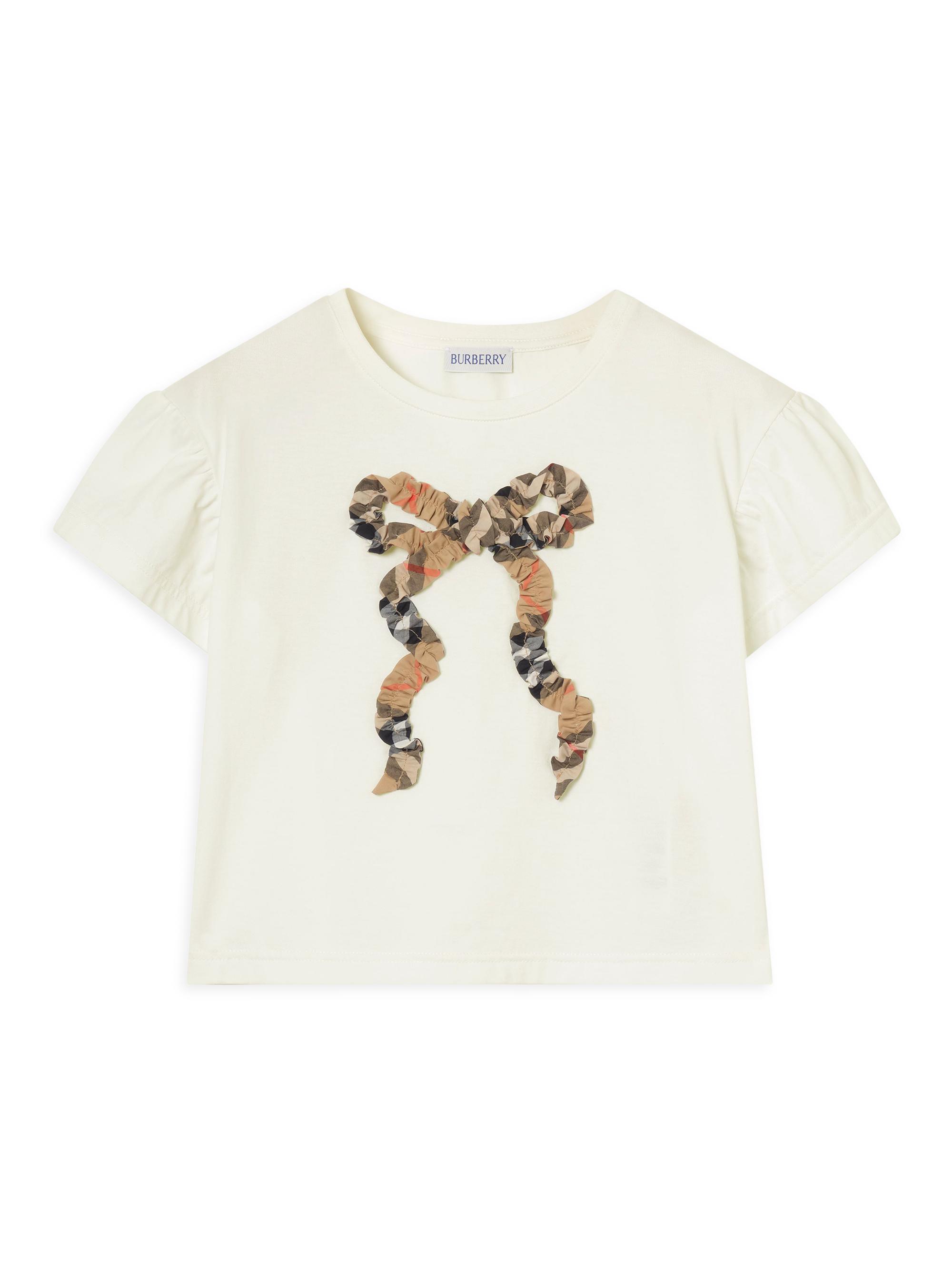Burberry Baby Girl's, Little Girl's & Girl's Check Bow Appliqué T-Shirt - Chalk White