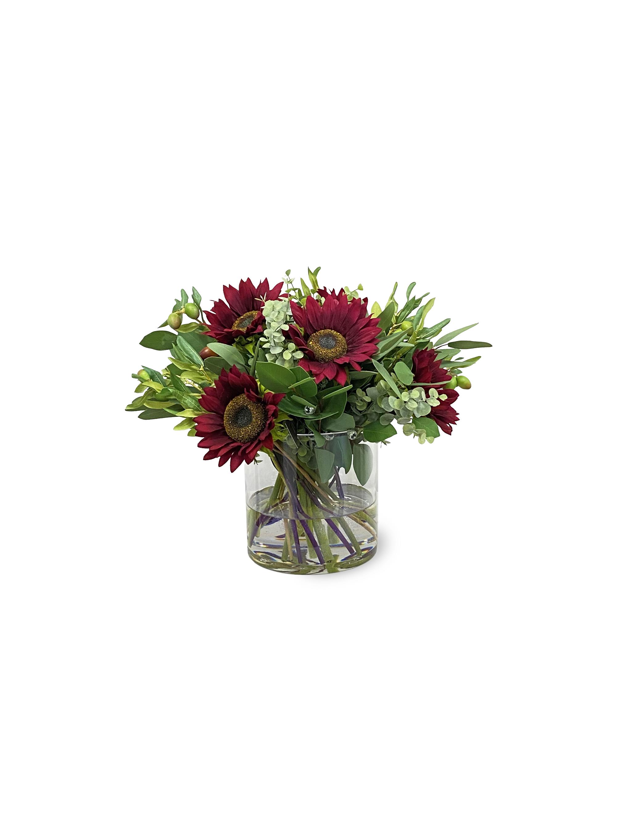 Winward Home Artificial Sunflower Arrangement In Glass Vase | Thumbnail 2