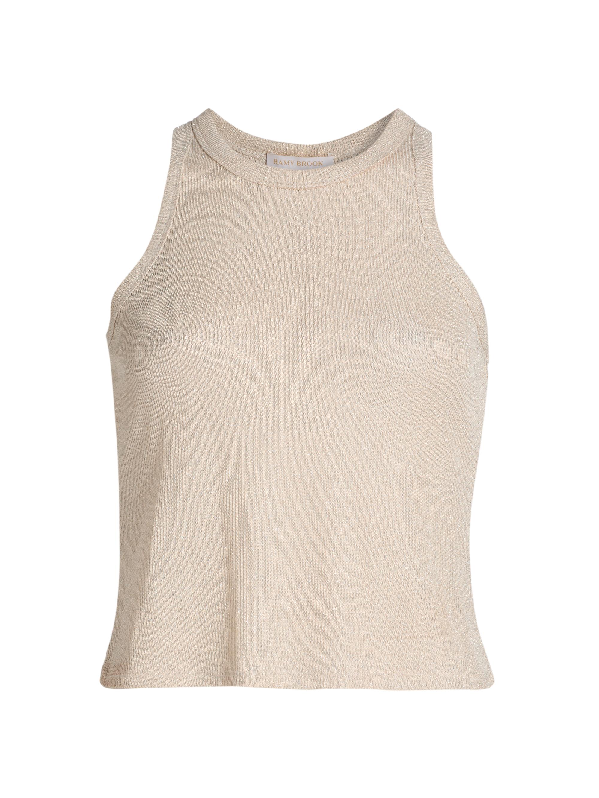 Ramy Brook Women's Ella Metallic Knit Tank Top - Gold