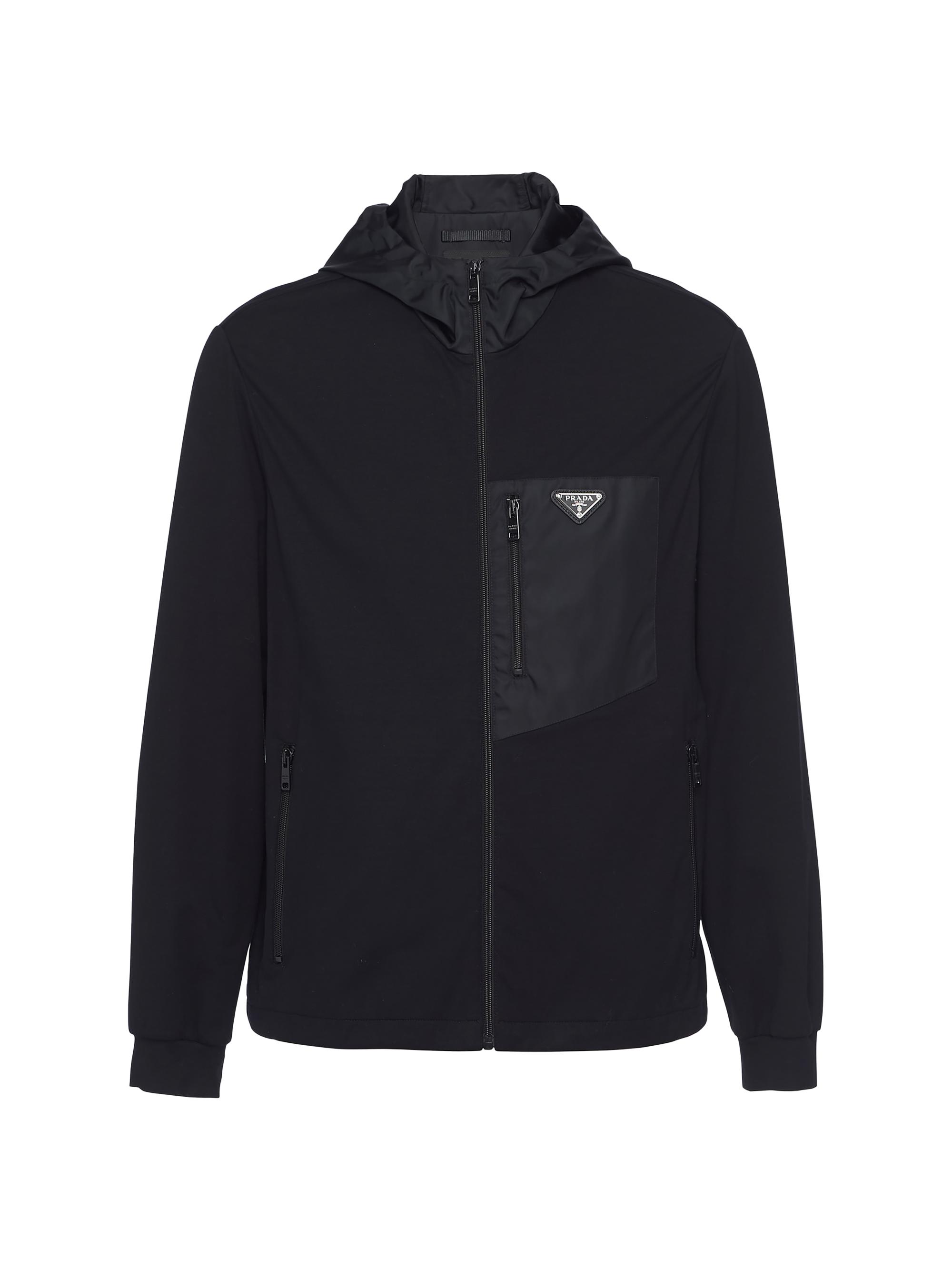 Prada Men's Technical Cotton and Re-Nylon Cardigan - Black