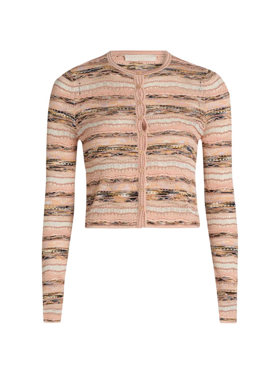 Ulla Johnson Women's Mia Striped Knit Cardigan In Red