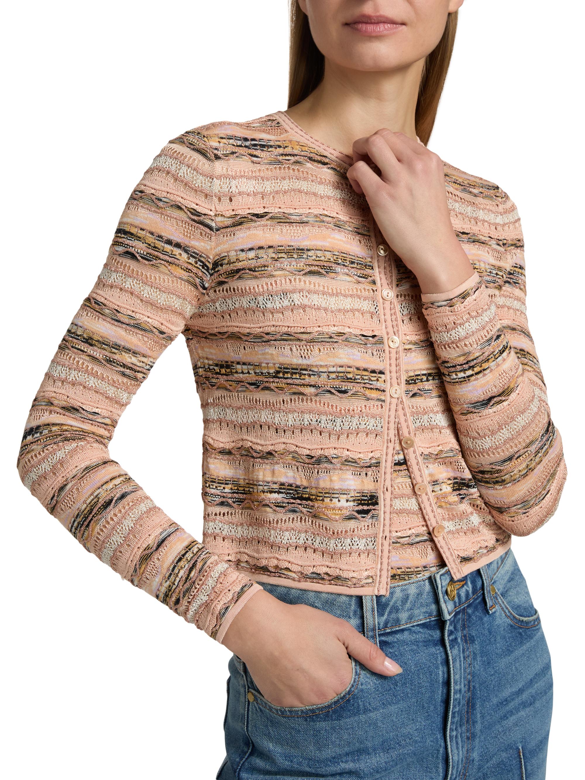 Ulla Johnson Women's Mia Striped Knit Cardigan - Hibiscus | Thumbnail 6
