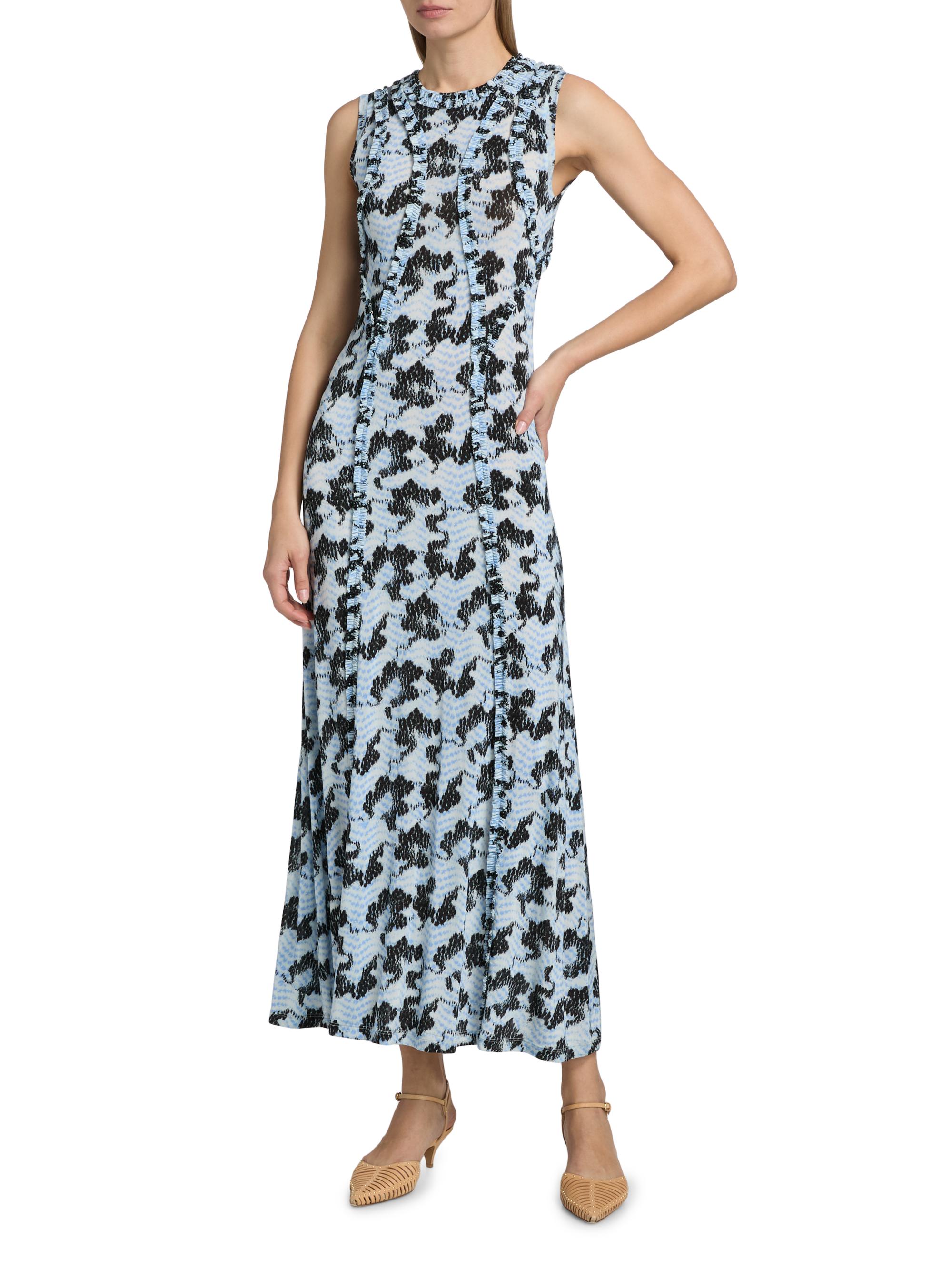 Ulla Johnson Women's Isabelle Abstract Jersey Dress - Ciel | Thumbnail 3