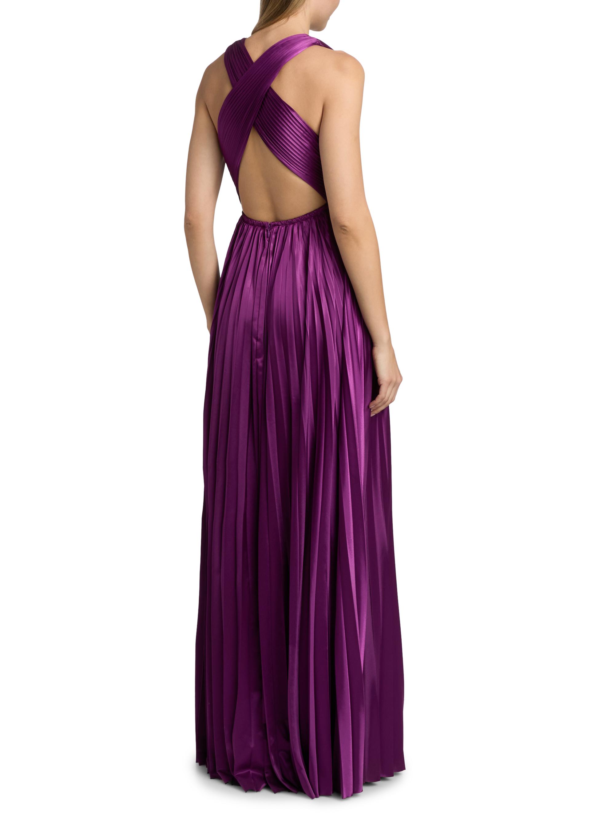 Ulla Johnson Women's Lena Accordion-Pleated Satin Gown - Amaranth | Thumbnail 5