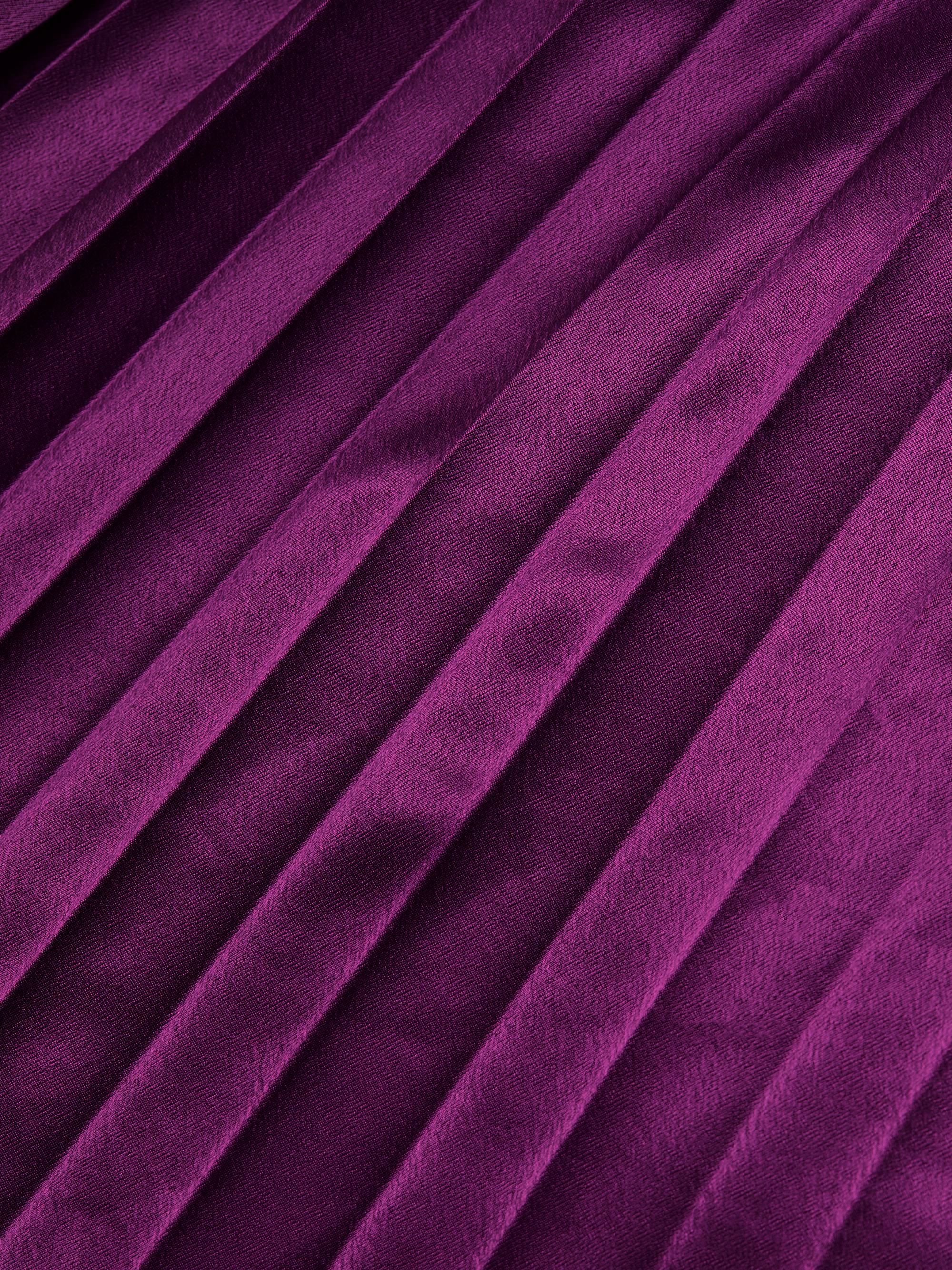 Ulla Johnson Women's Lena Accordion-Pleated Satin Gown - Amaranth | Thumbnail 7