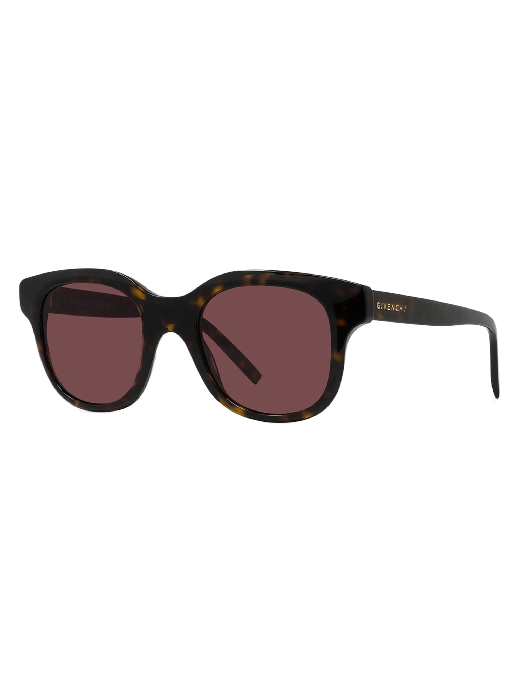 Givenchy Women's City 49MM Square Sunglasses - Dark Havana Bordeaux