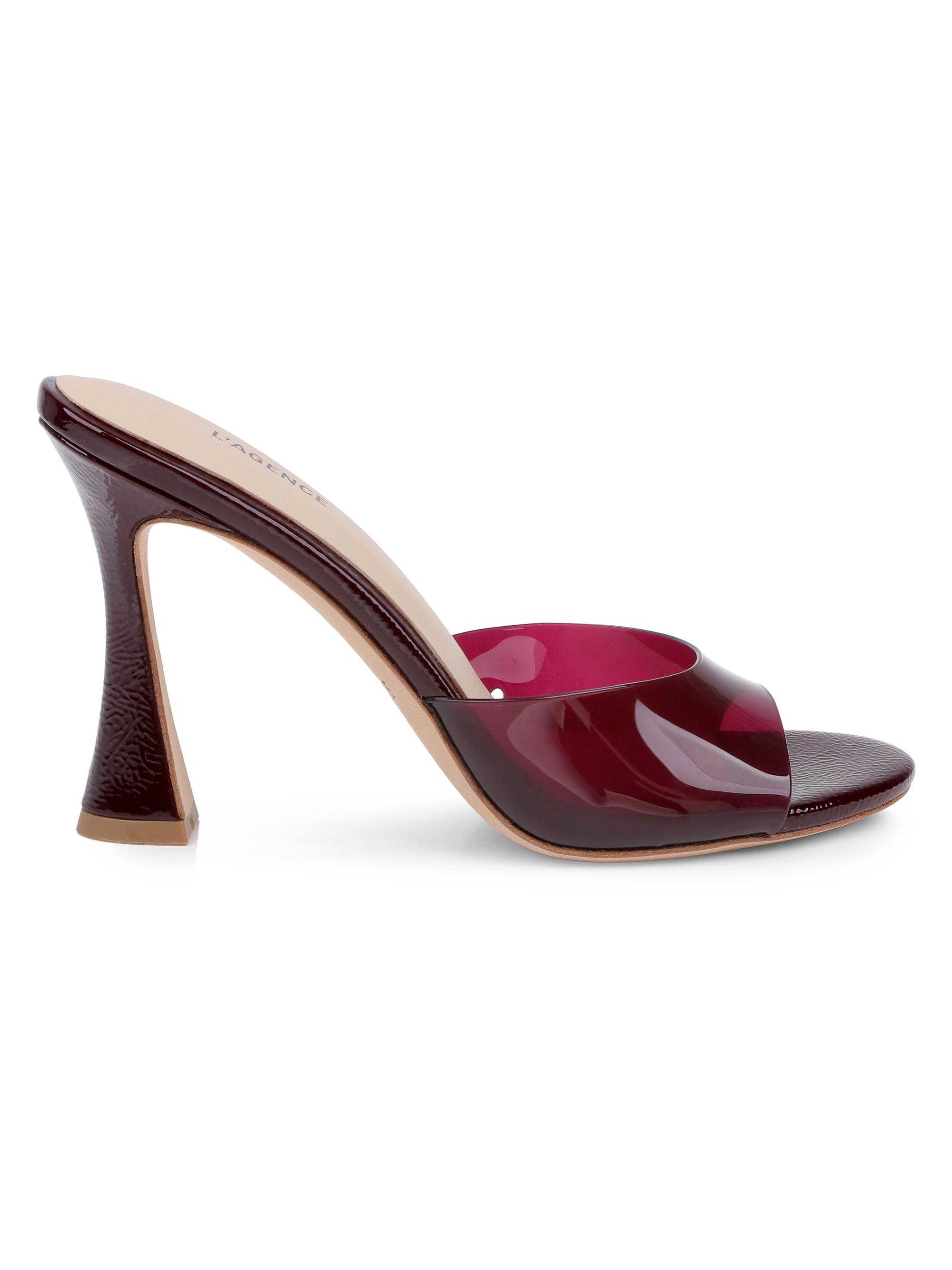 L'AGENCE Women's Avery 100MM Curved-Heel Sandals - Wine